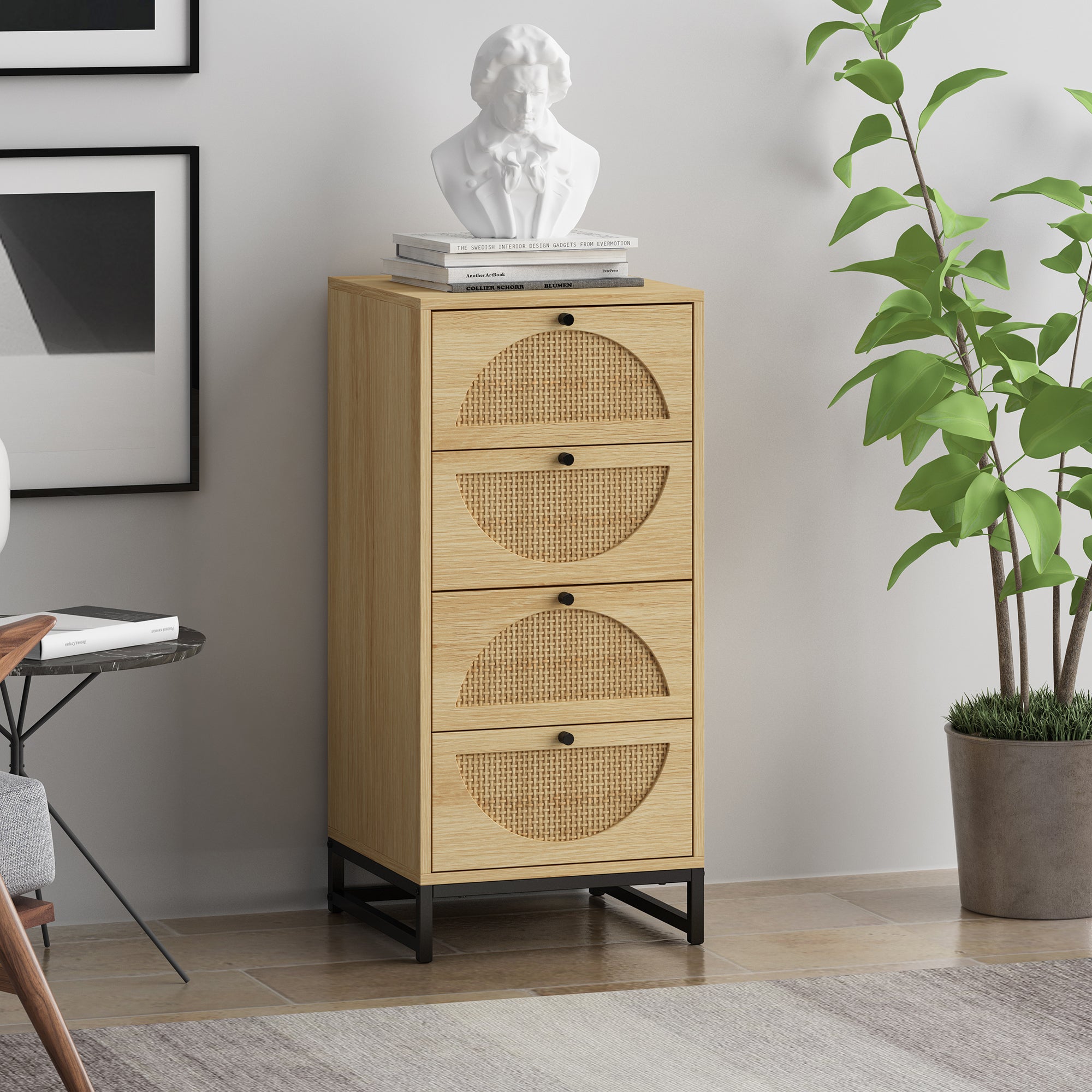 4-Drawer 19" W Wood Chest in Natural
