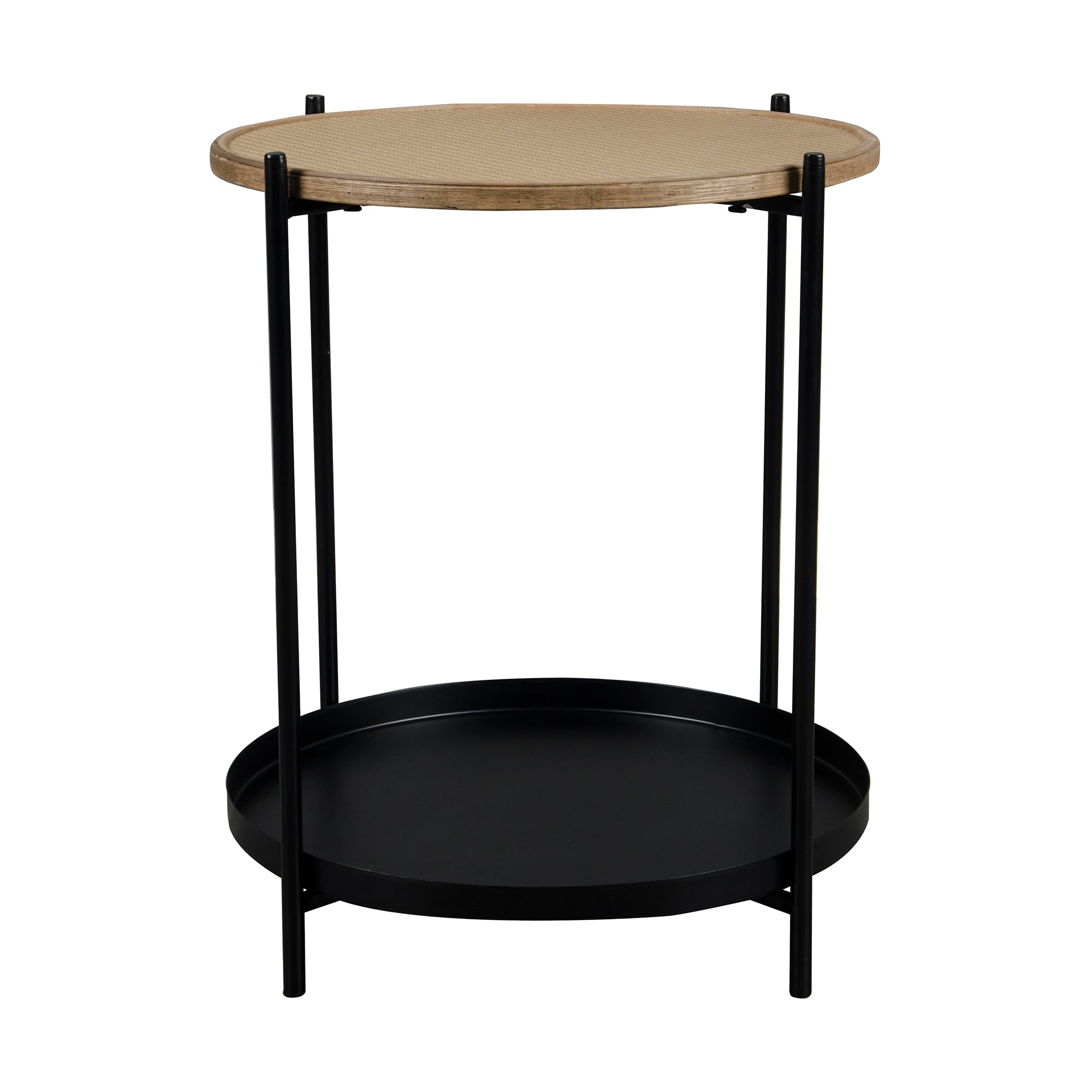 Round End Table with Metal Legs for Living Bedroom
