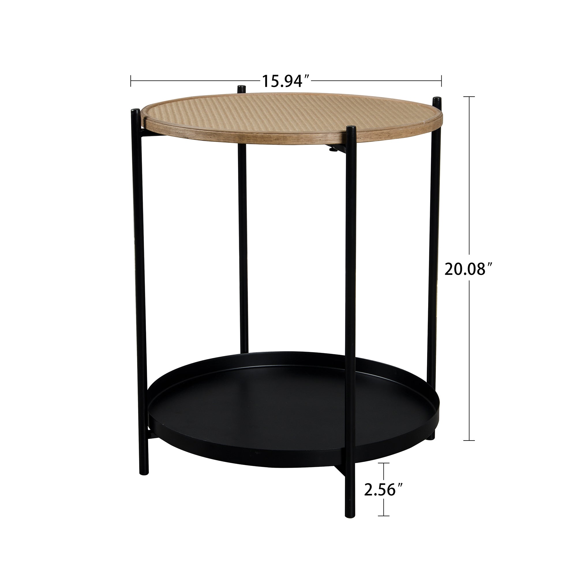 Round End Table with Metal Legs for Living Bedroom