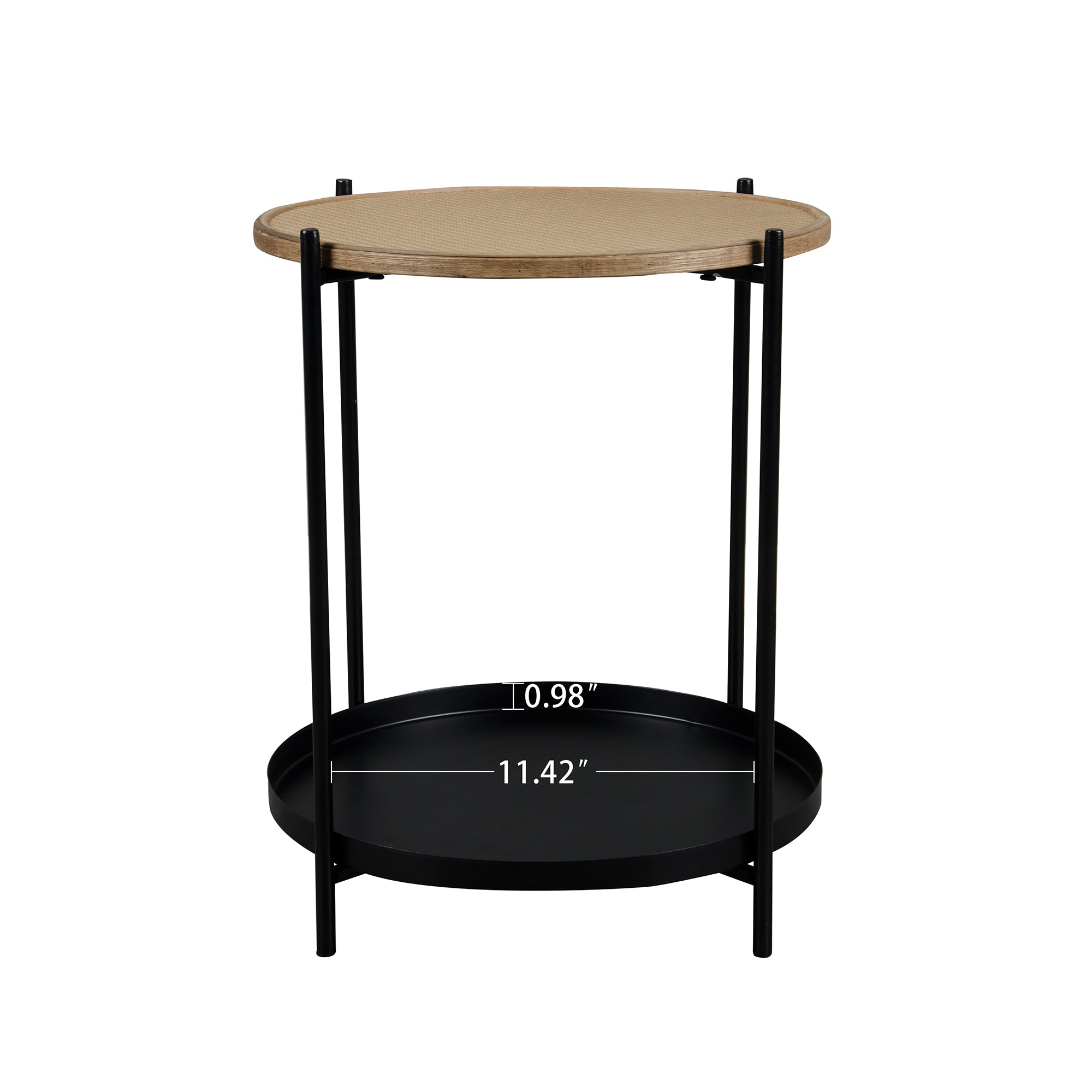 Round End Table with Metal Legs for Living Bedroom