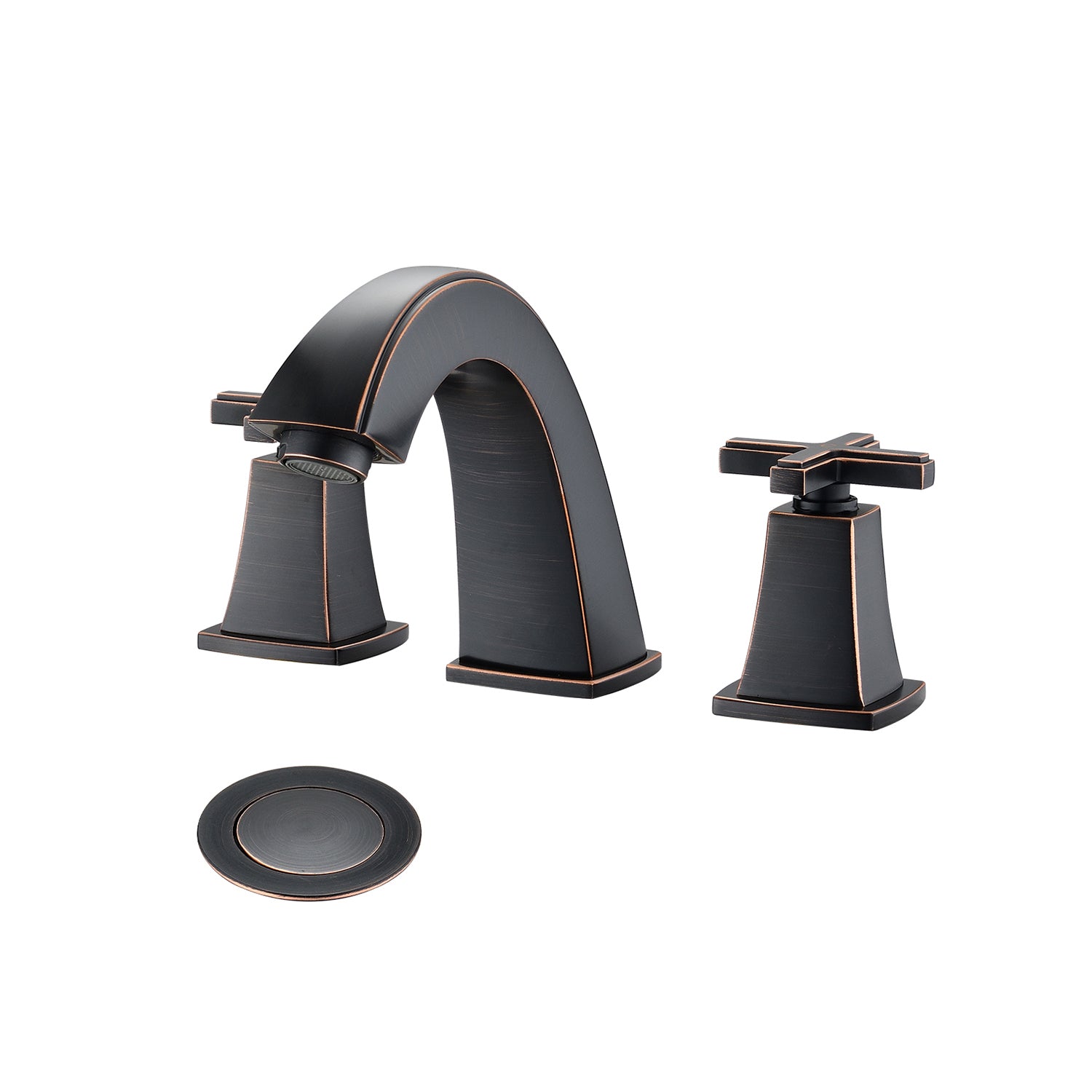 Widespread Double Handle Bathroom Faucet with Drain Assembly