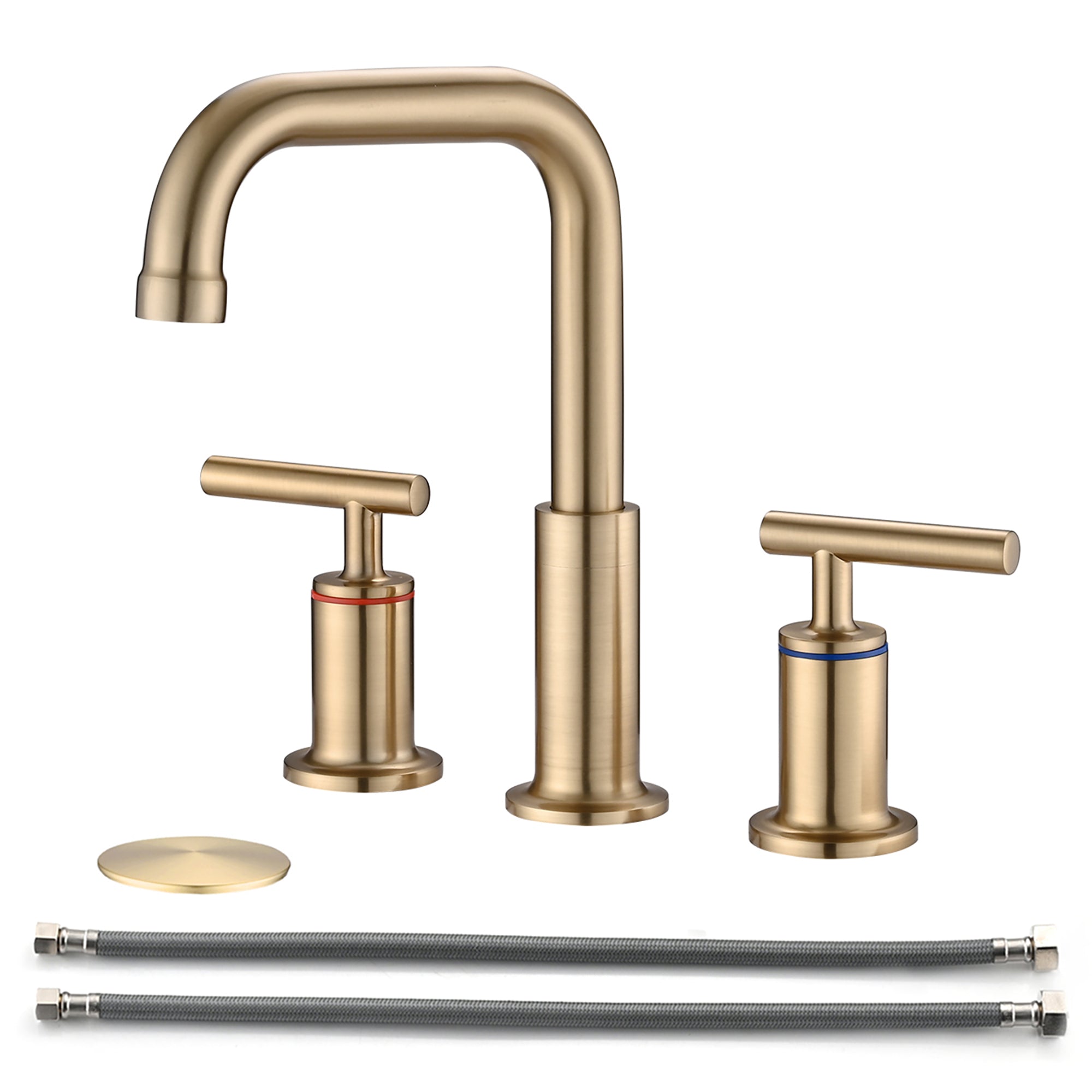 Widespread Double Handle Bathroom Faucet with Pop Up Drain