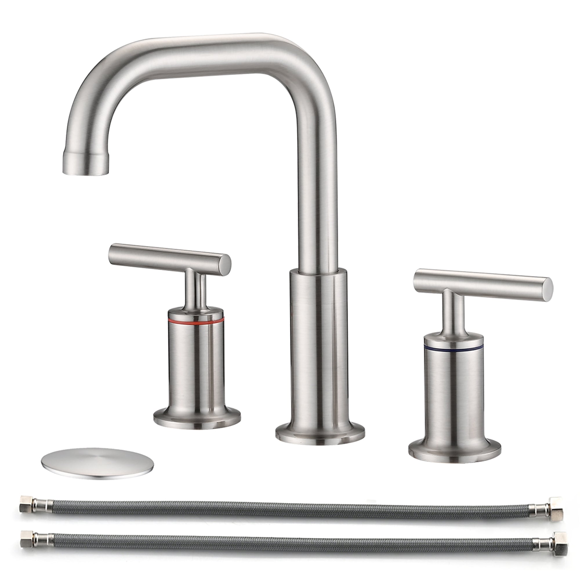 Widespread Double Handle Bathroom Faucet with Pop Up Drain