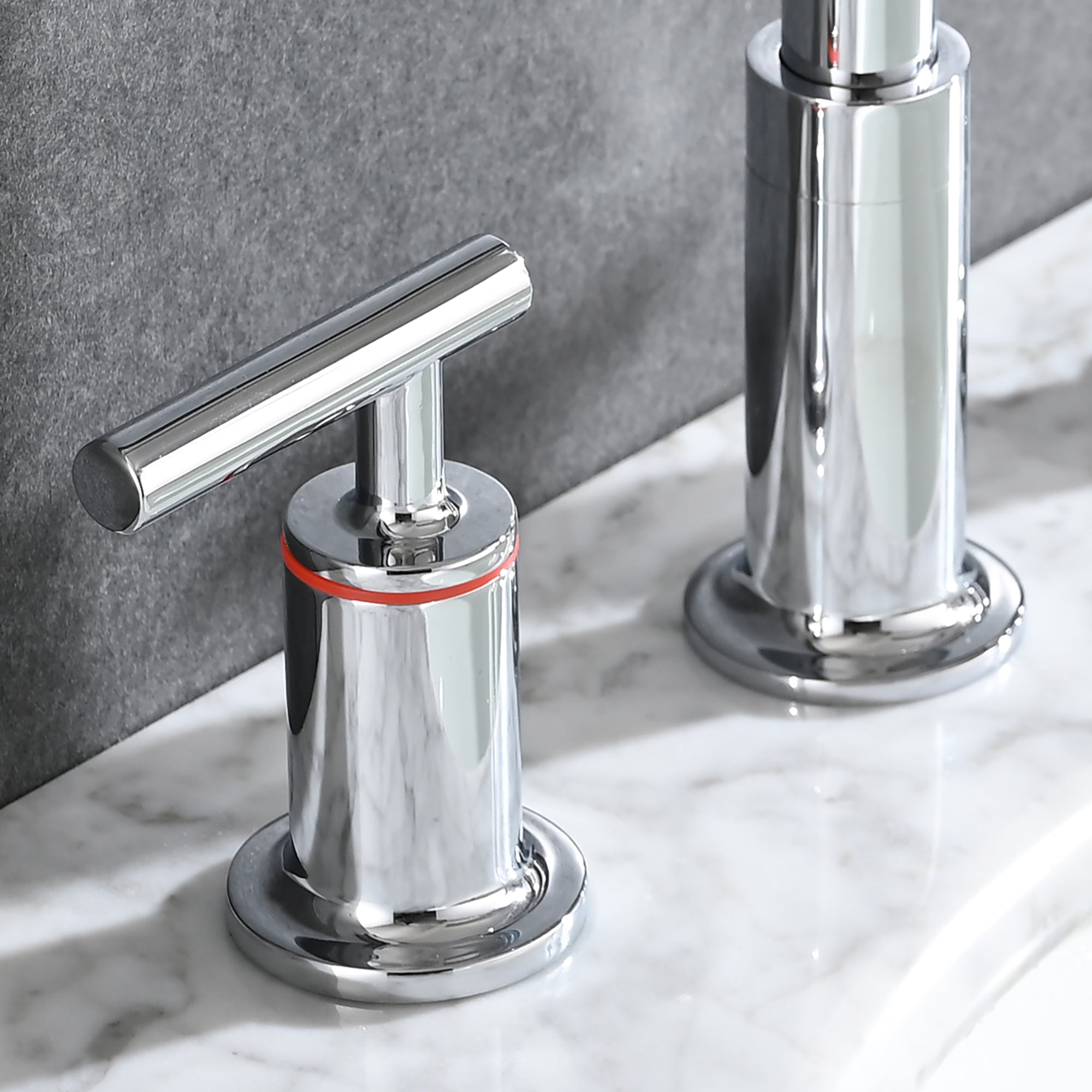 Widespread Double Handle Bathroom Faucet with Pop Up Drain