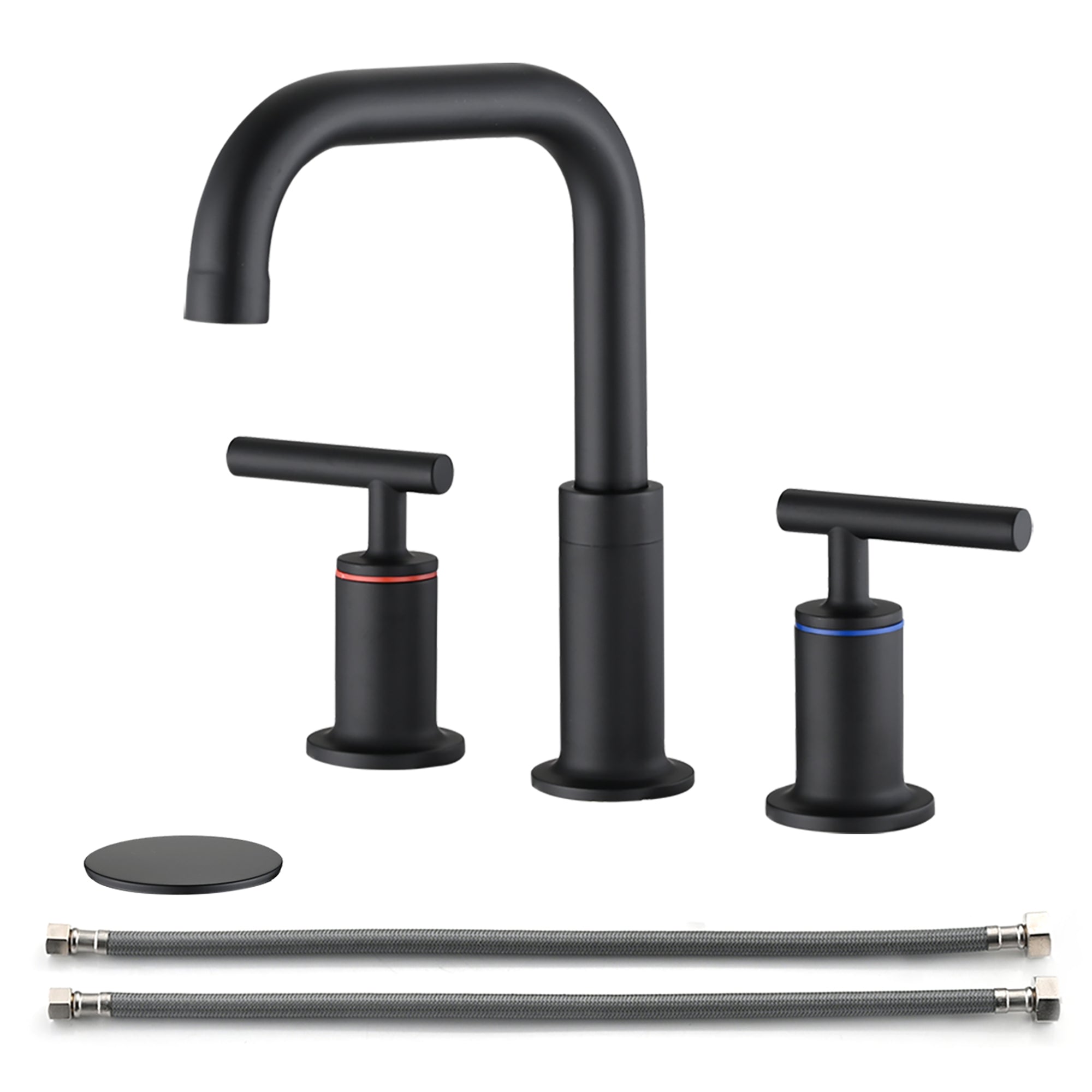 Widespread Double Handle Bathroom Faucet with Pop Up Drain