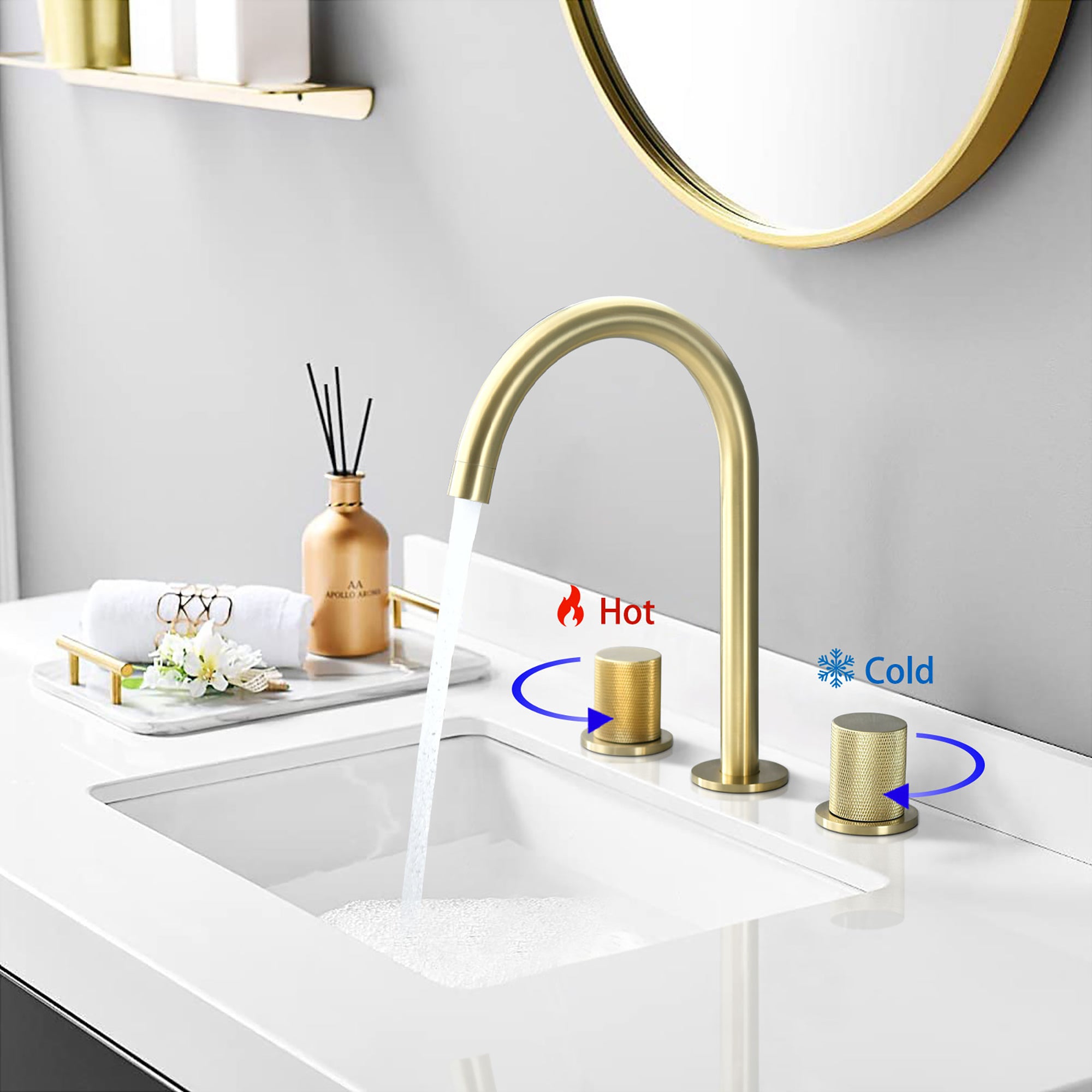 Widespread Double Handle Bathroom Faucet