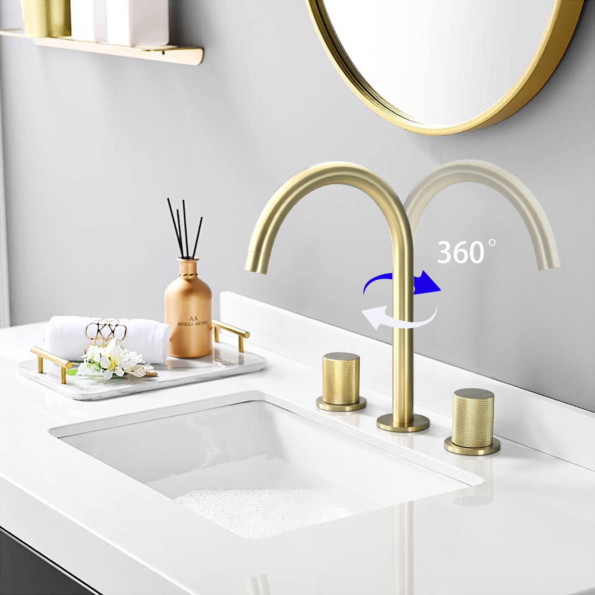 Widespread Double Handle Bathroom Faucet