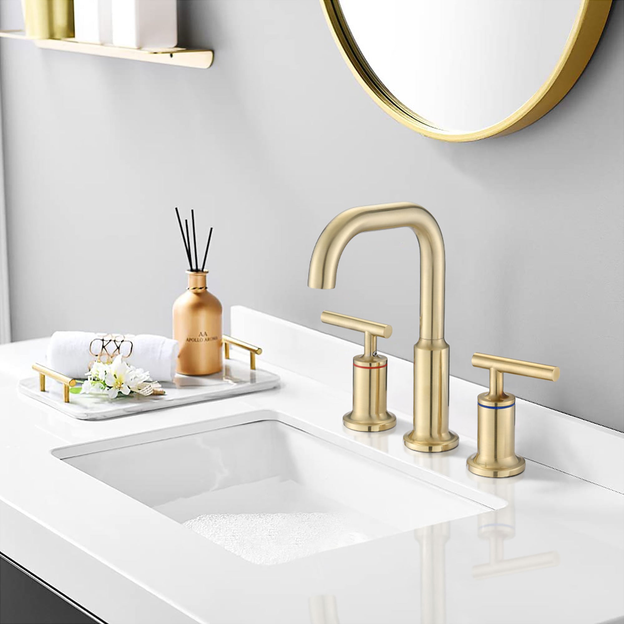 Widespread Double Handle Bathroom Faucet