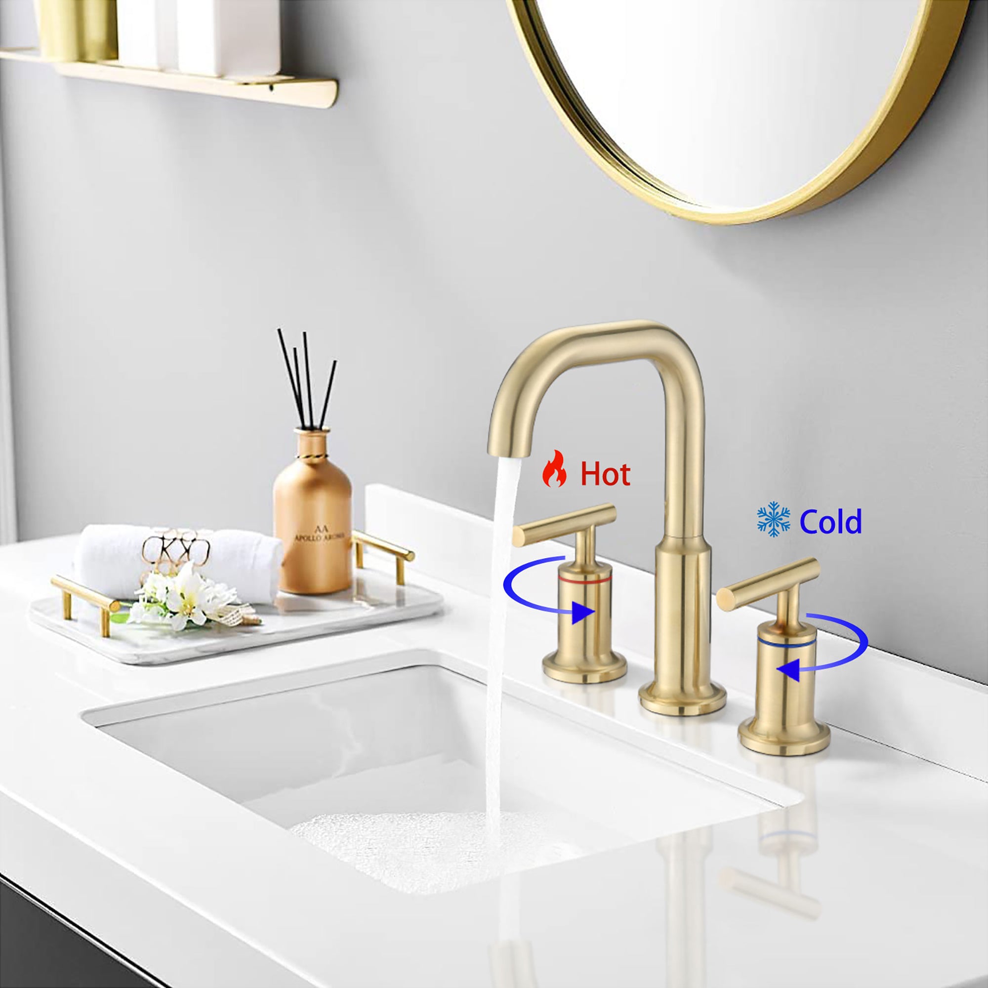 Widespread Double Handle Bathroom Faucet