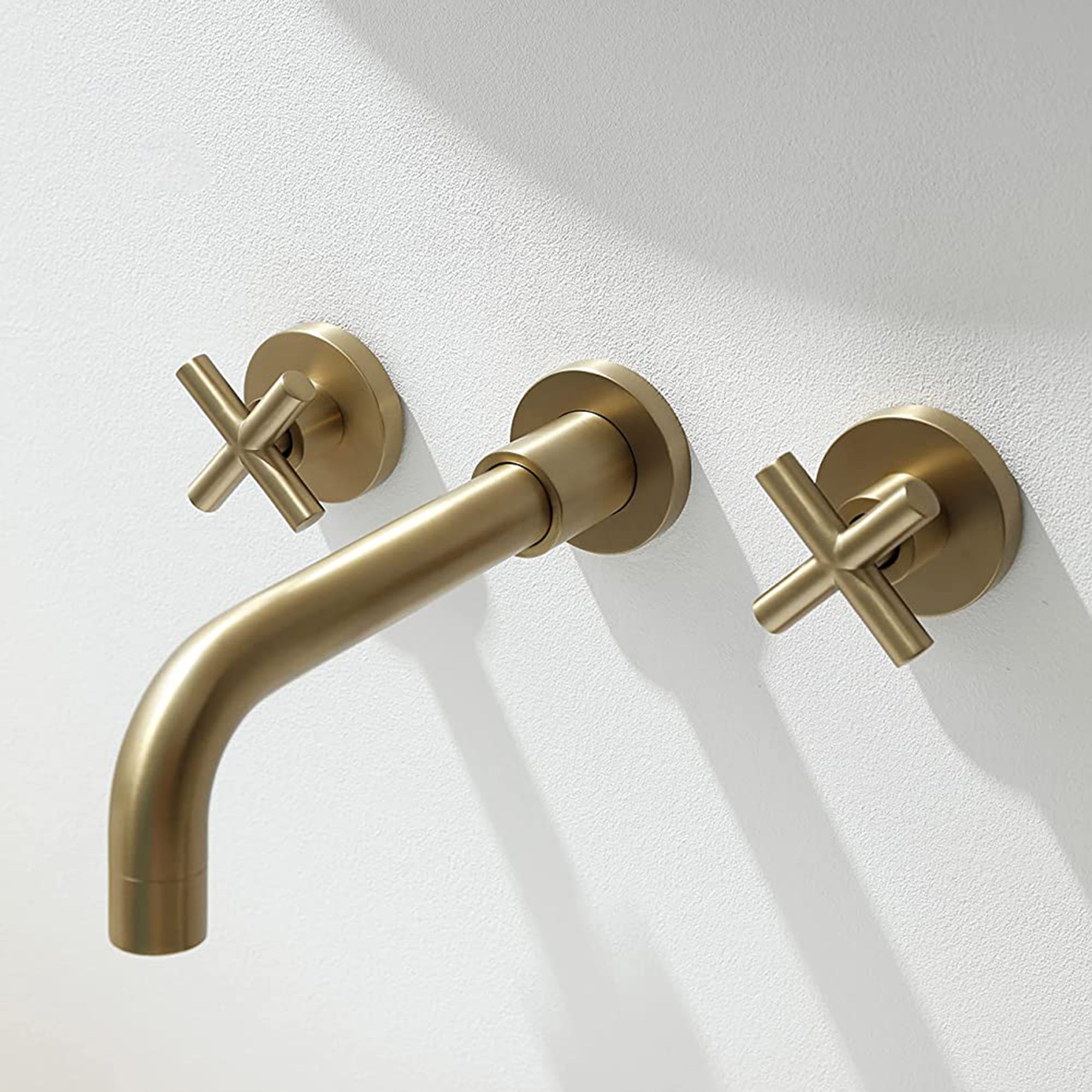 Wall Mounted Double Handle Bathroom Faucet