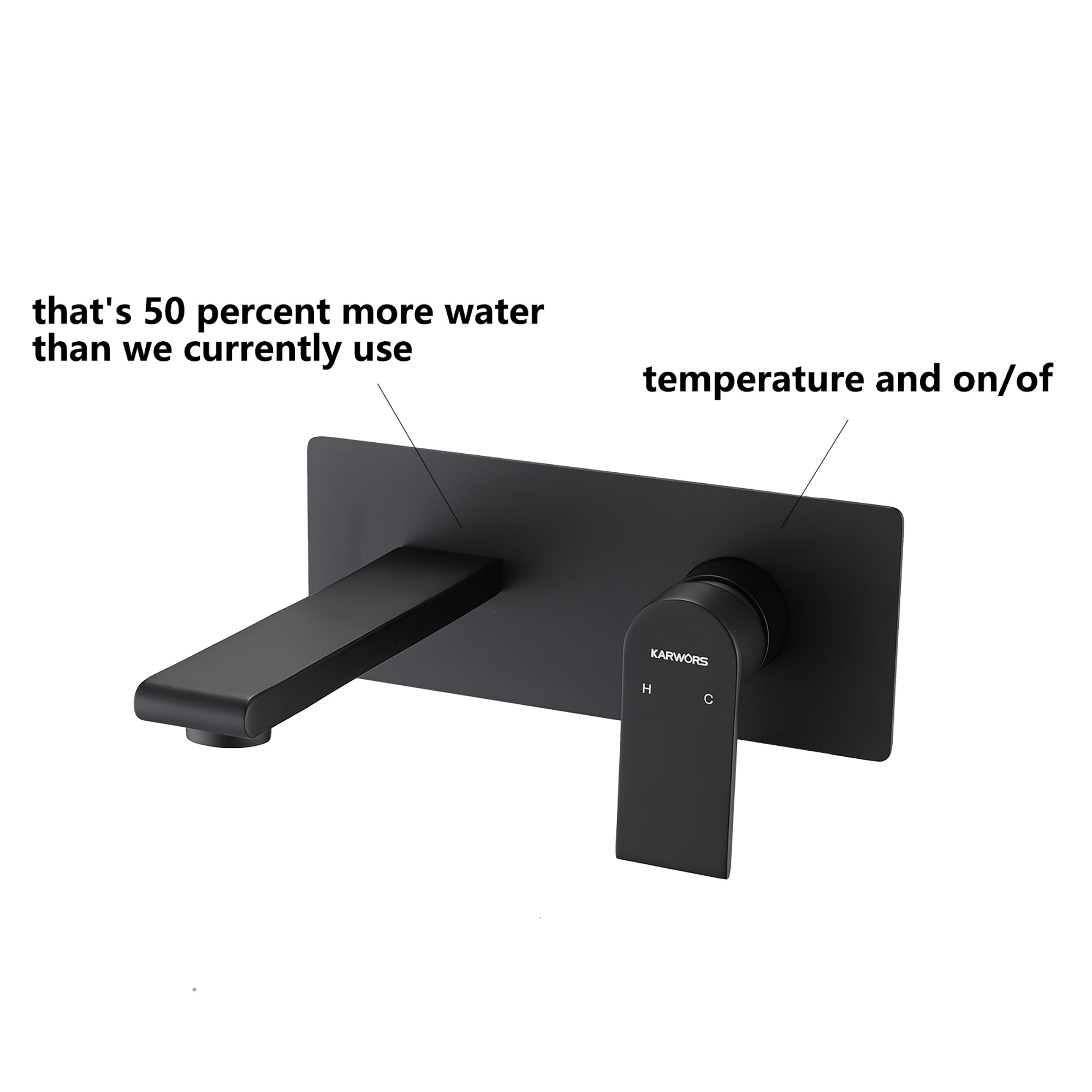 Single Handle Wall Mount Bathroom Faucet with Bubble Aerator Spout