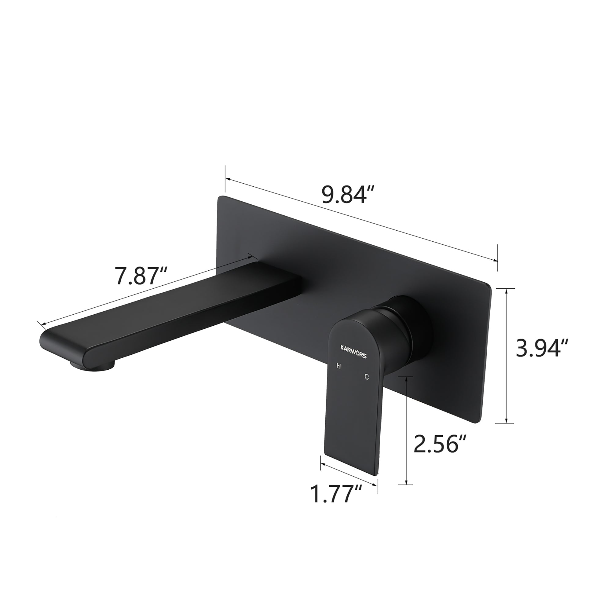 Single Handle Wall Mount Bathroom Faucet with Bubble Aerator Spout