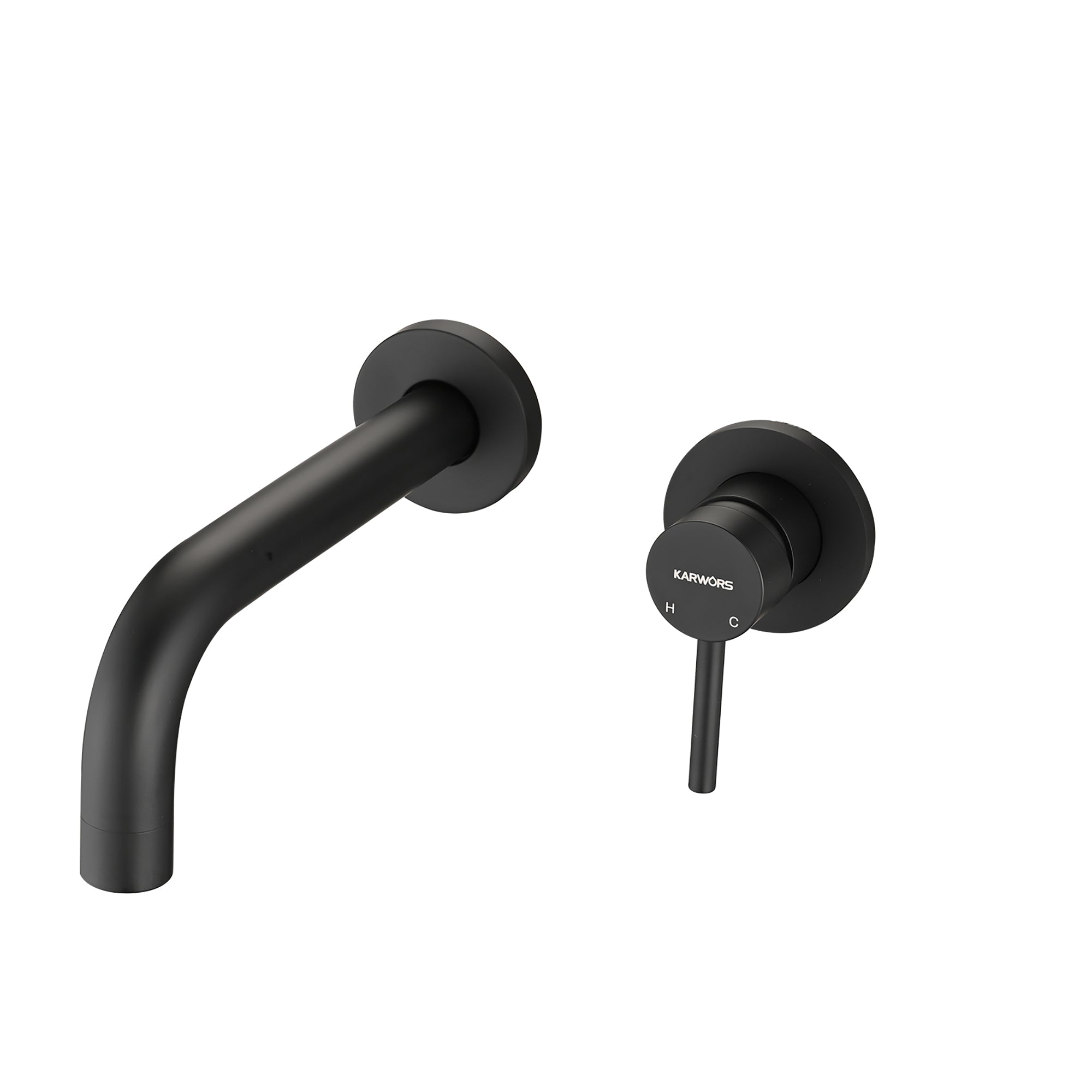 Wall Mounted Single Handle Bathroom Faucet in Matte Black