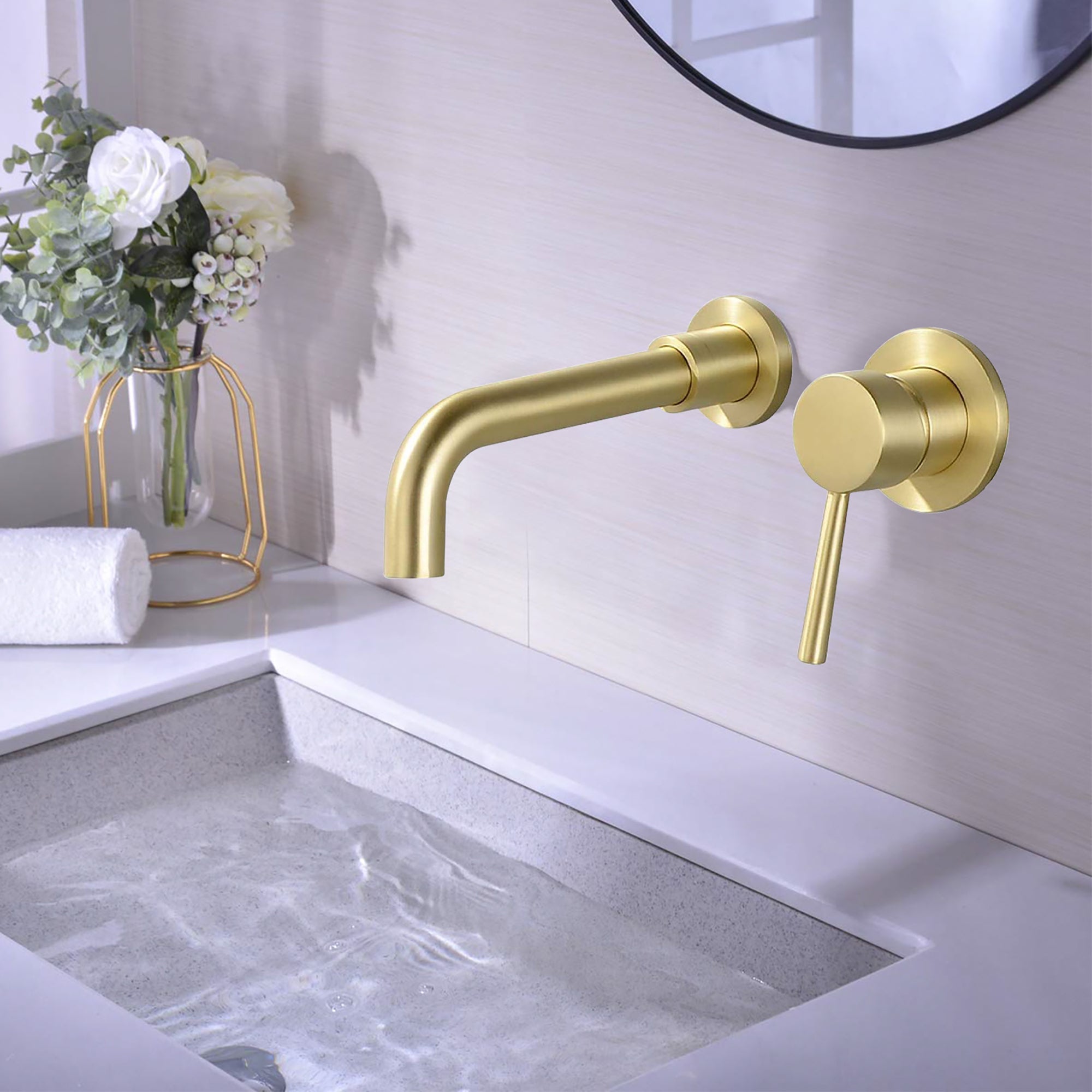 Wall Mounted Single Handle Bathroom Faucet