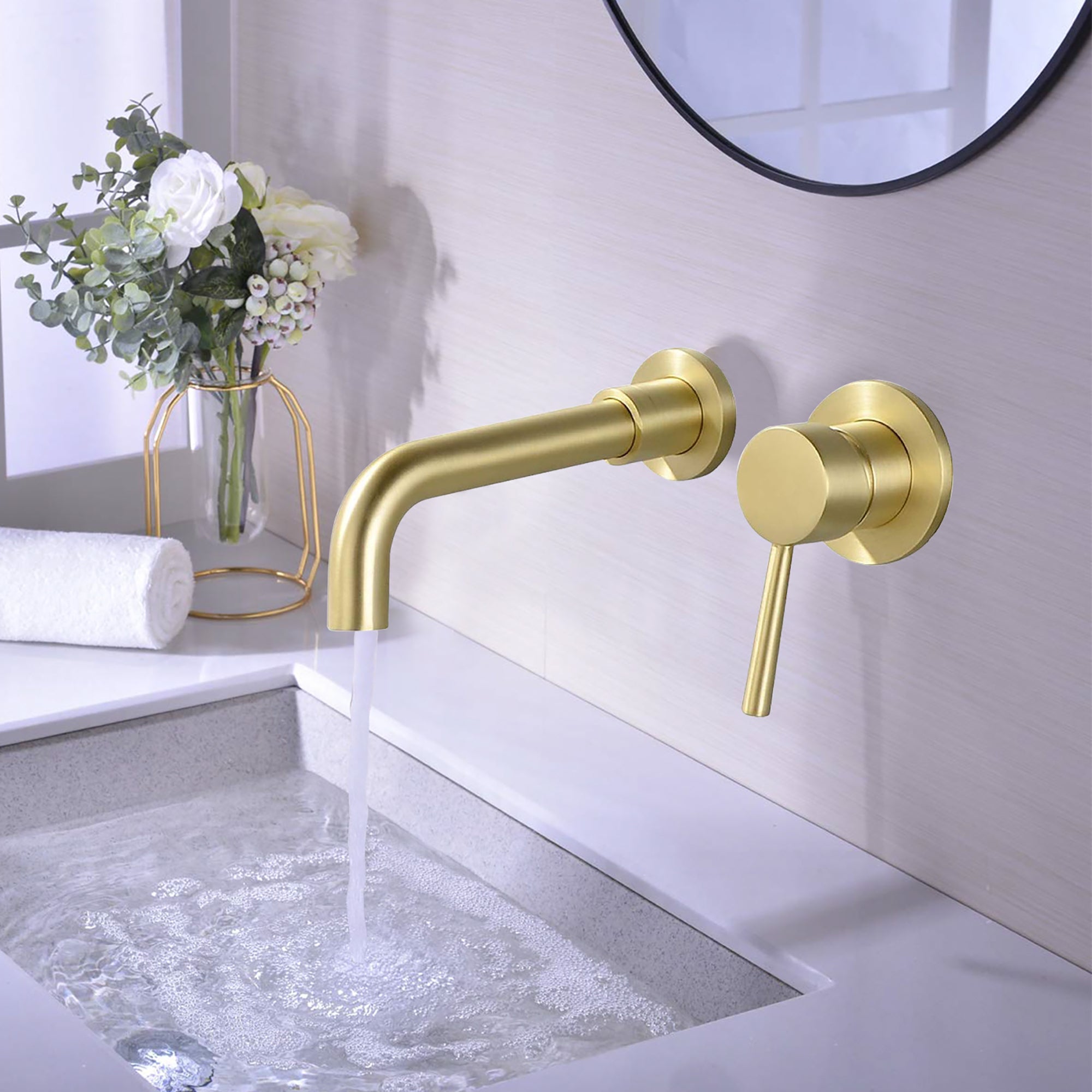 Wall Mounted Single Handle Bathroom Faucet