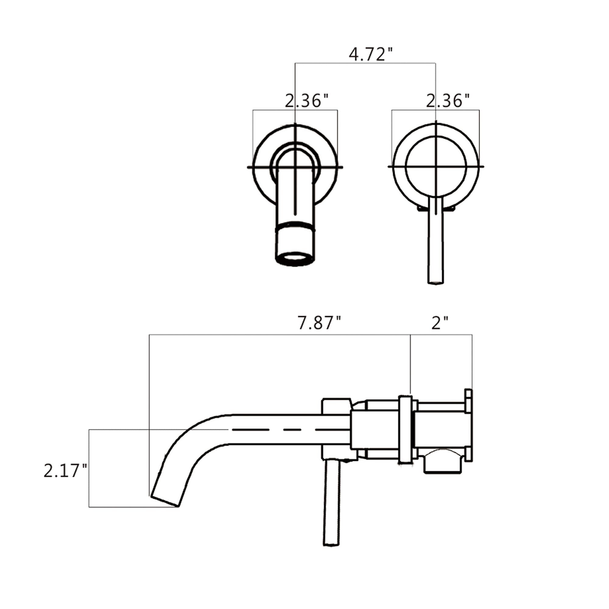 Wall Mounted Single Handle Bathroom Faucet