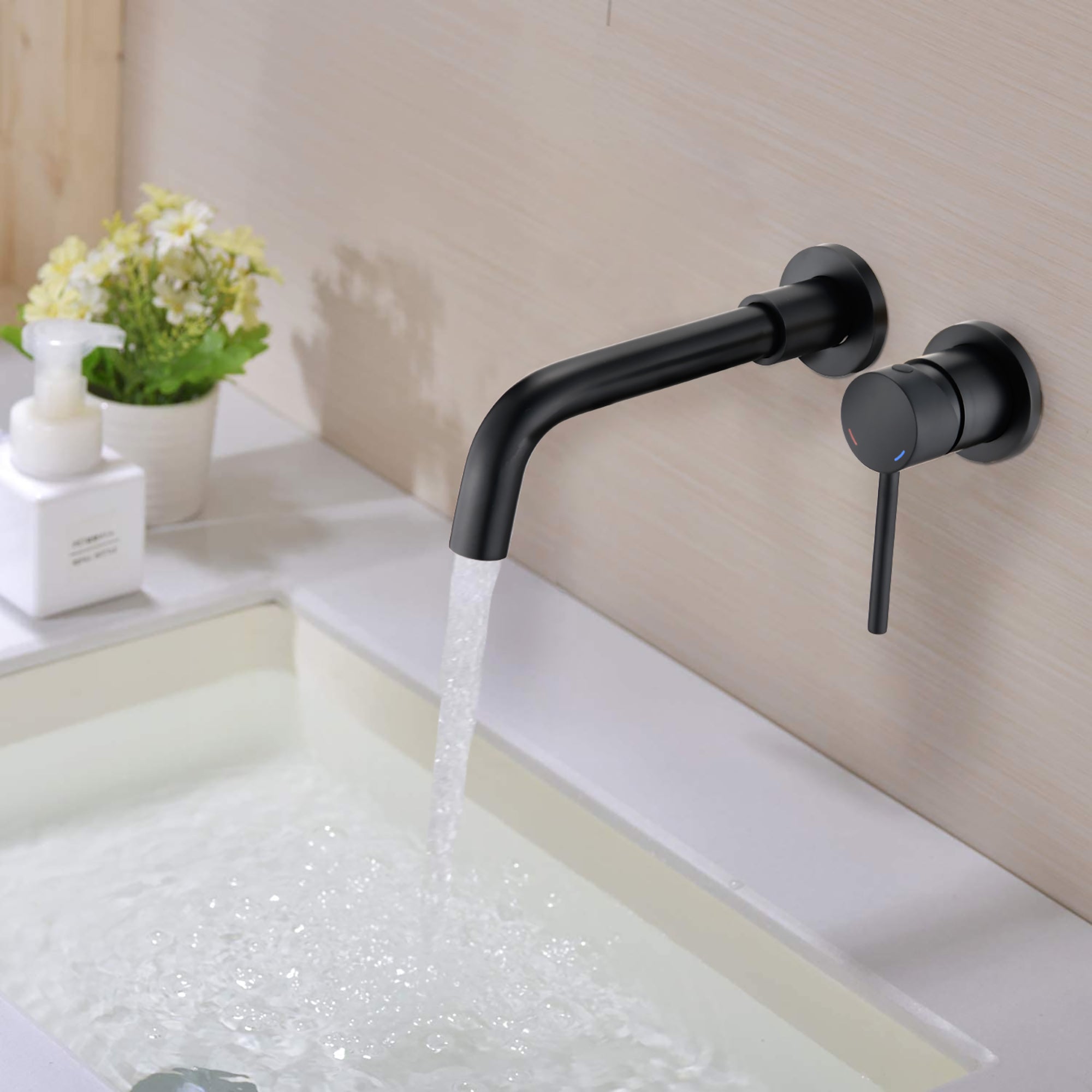 Wall Mounted Single Handle Bathroom Faucet