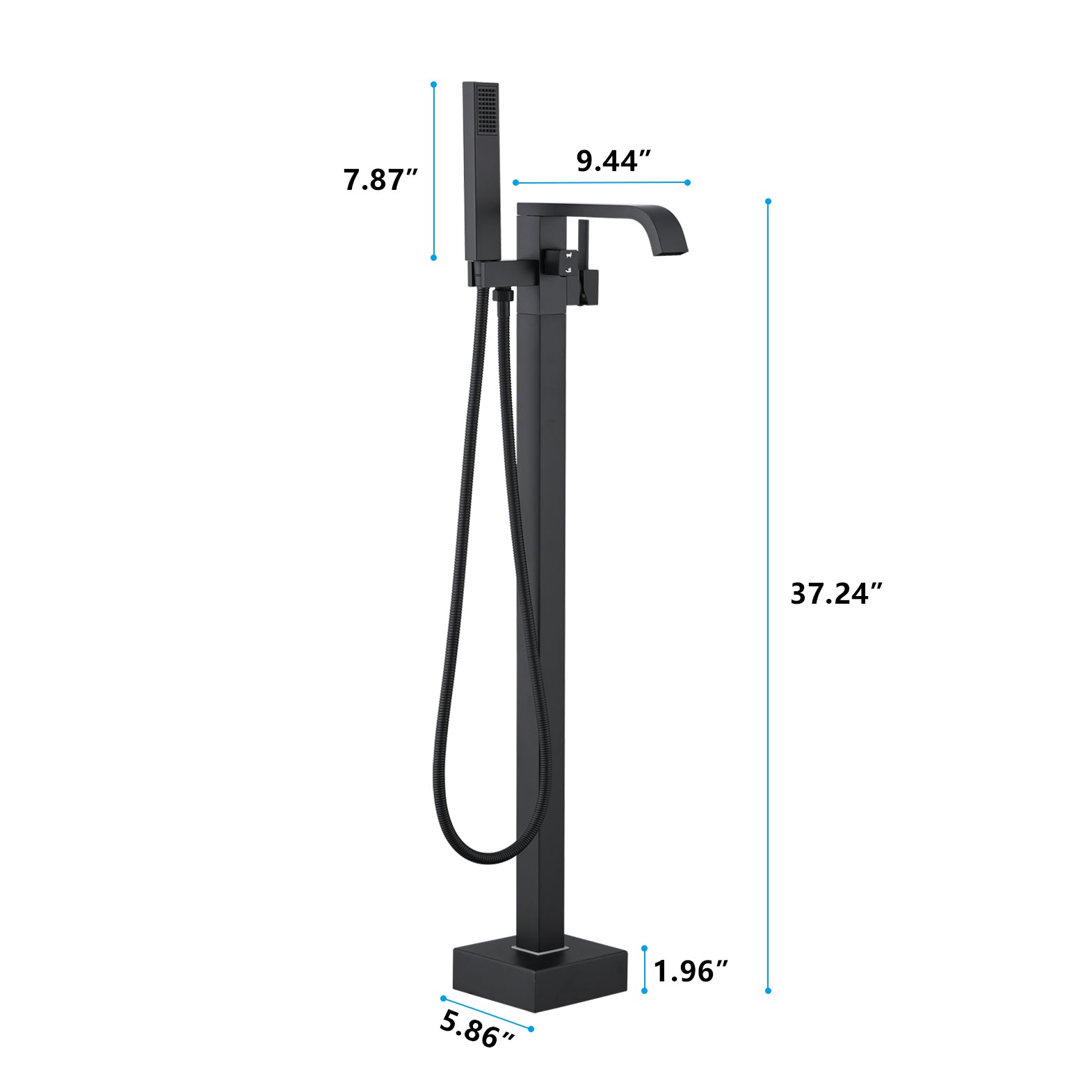 Single Handle Floor Mounted Freestanding Tub Filler with Hand Shower