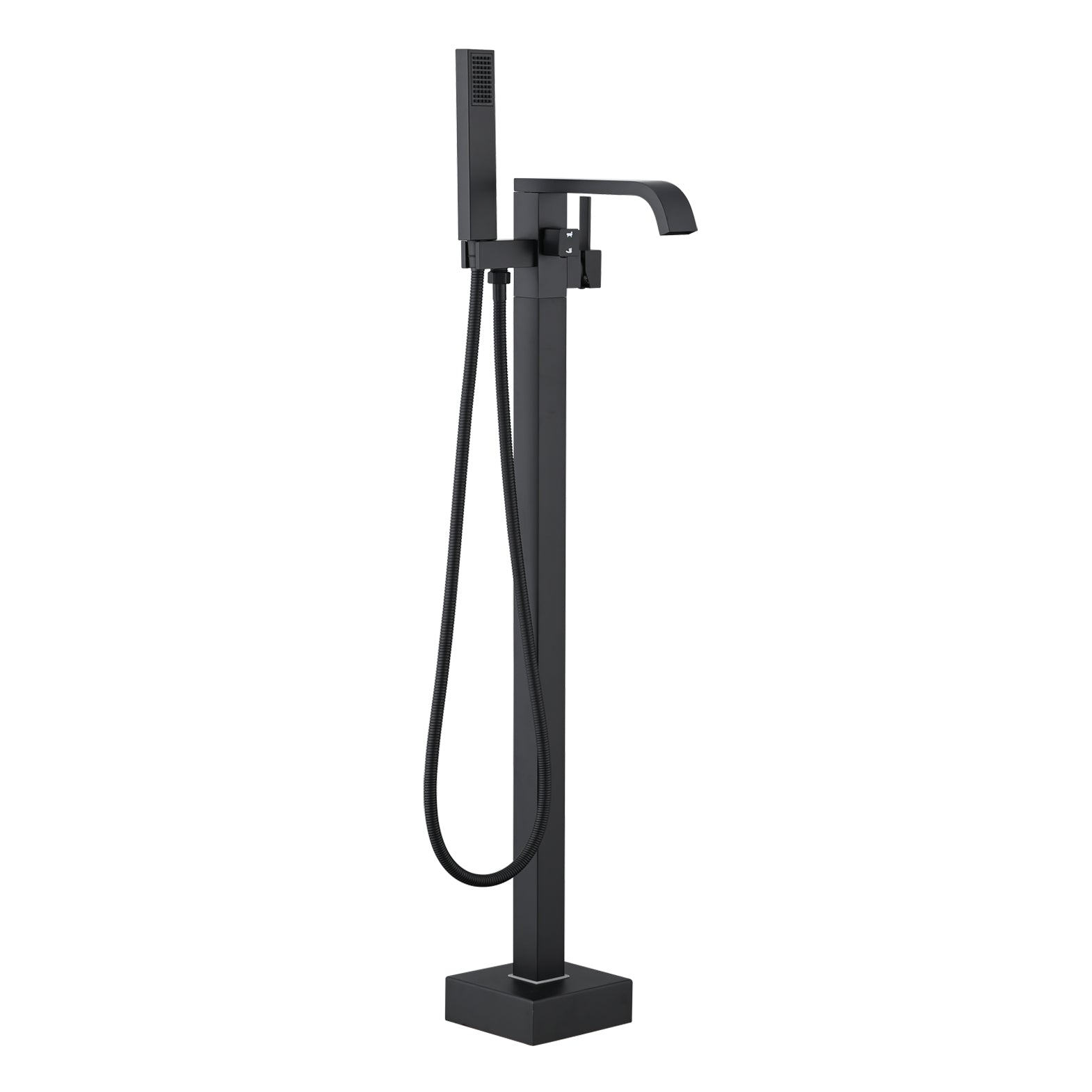 Single Handle Floor Mounted Freestanding Tub Filler with Hand Shower
