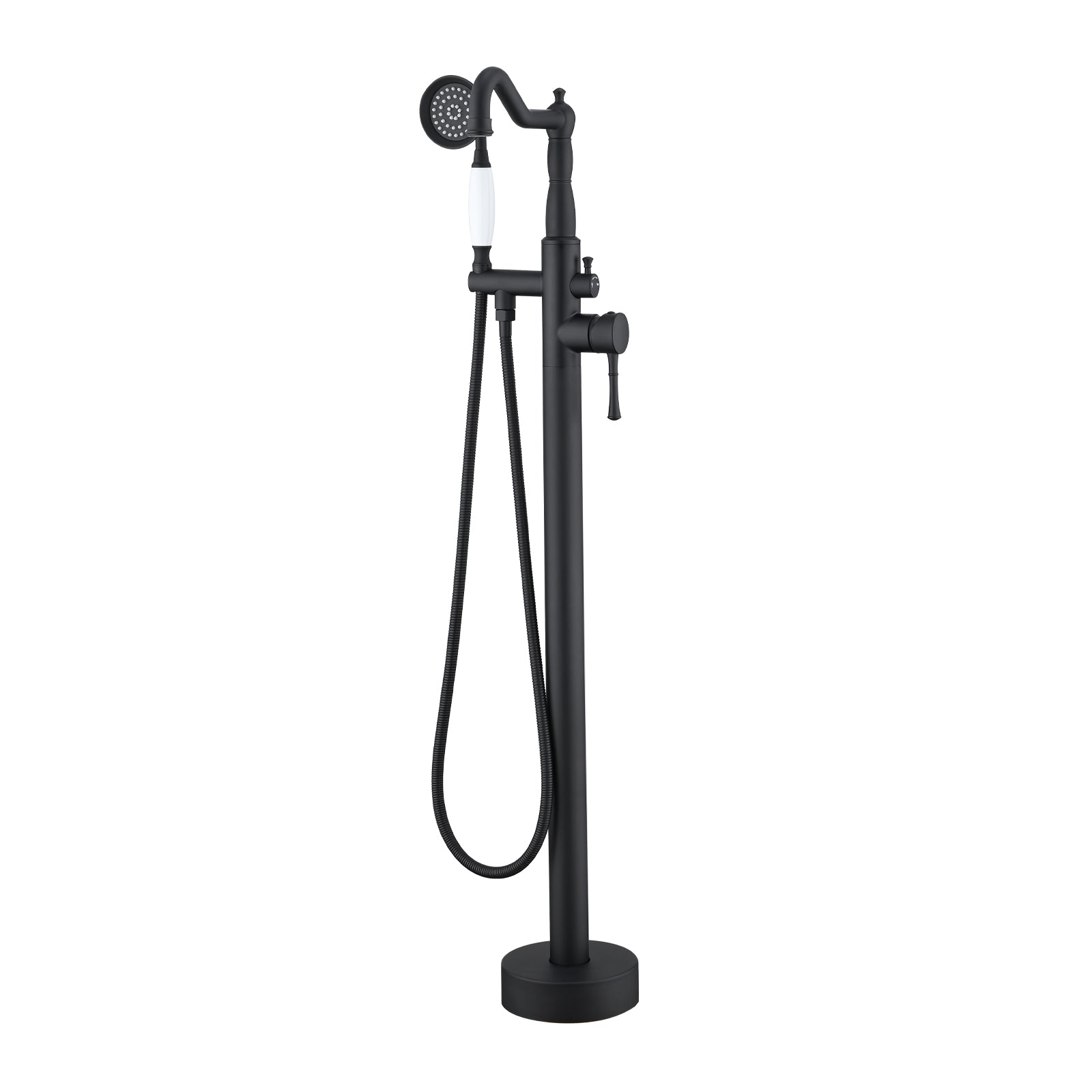 Single Handle Floor Mounted Freestanding Tub Filler with Hand Shower