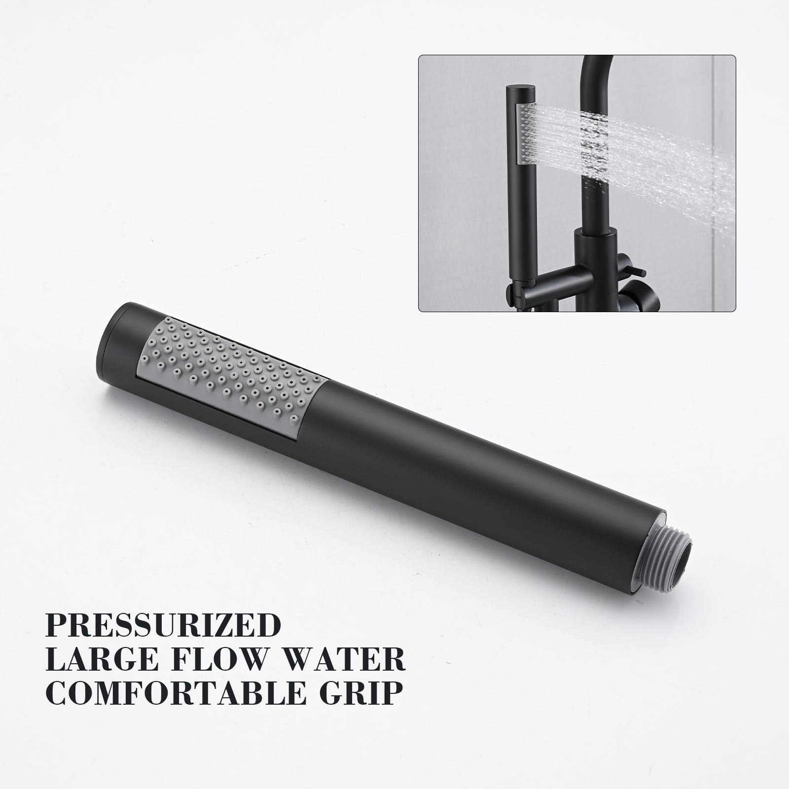 Single Handle Floor Mounted Freestanding Tub Filler with Hand Shower