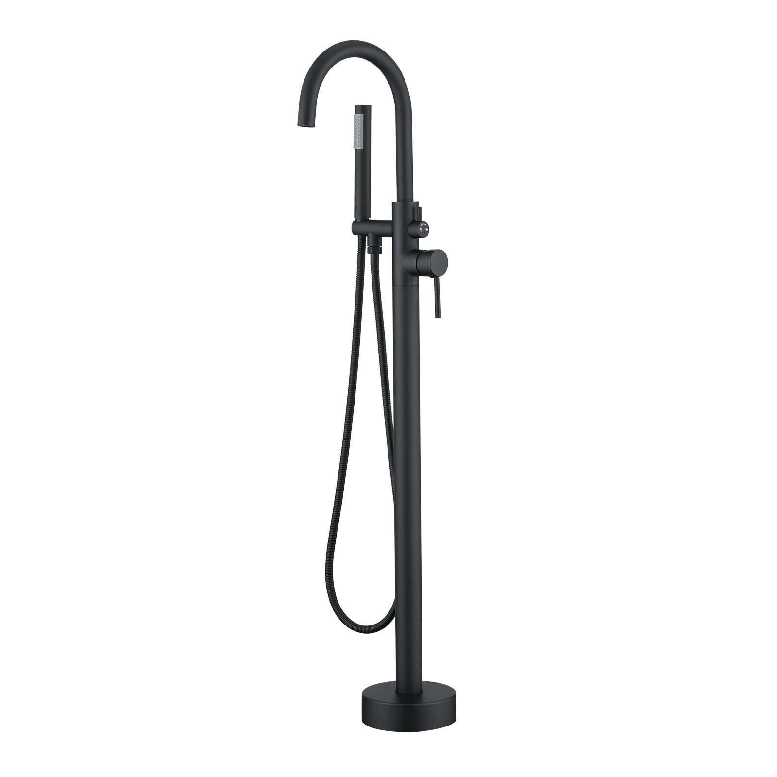 Single Handle Floor Mounted Freestanding Tub Filler with Hand Shower
