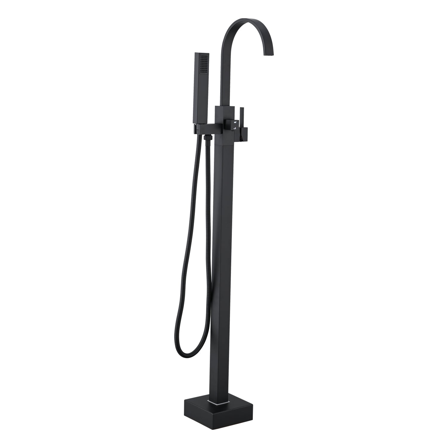 Single Handle Floor Mounted Freestanding Tub Filler with Hand Shower