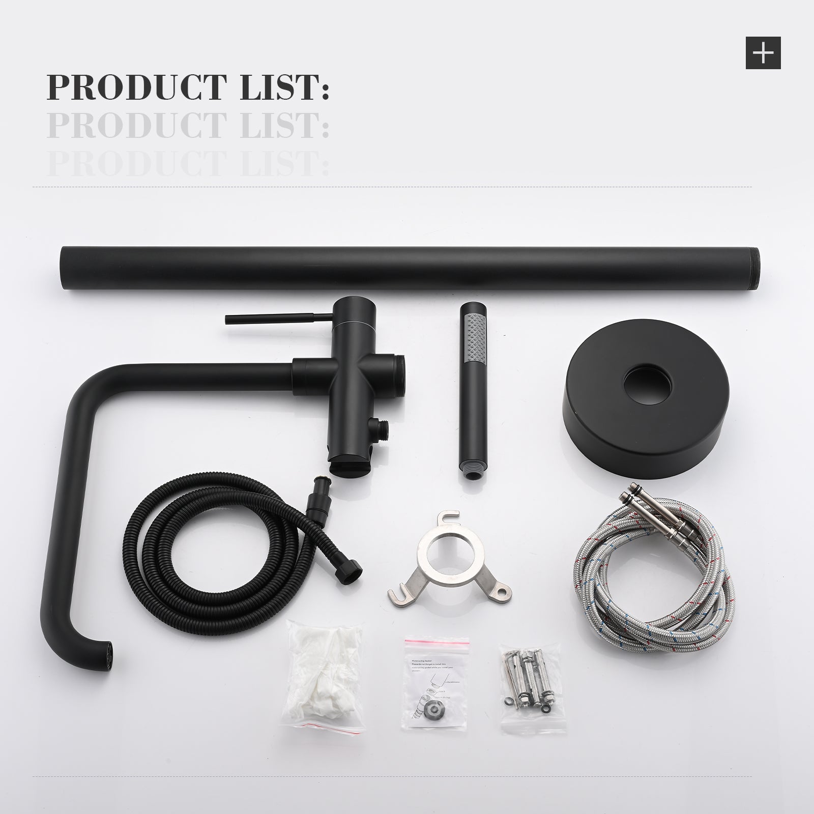 Single Handle Floor Mounted Freestanding Tub Filler with Hand Shower