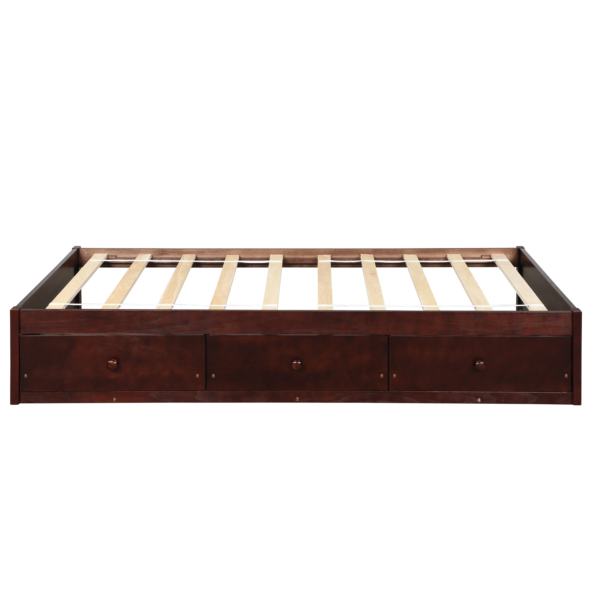 Twin Solid Wood Frame Platform Bed with 3 Drawers