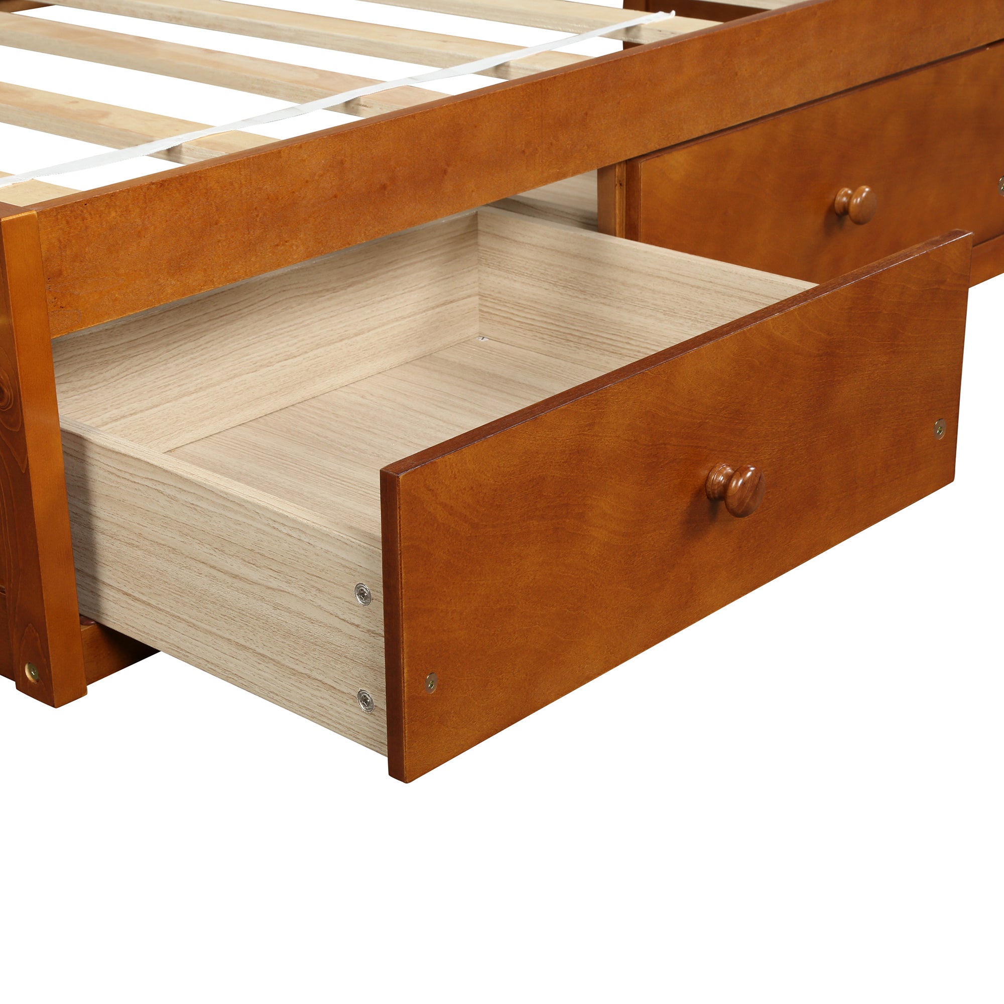 Twin Solid Wood Frame Platform Bed with 3 Drawers