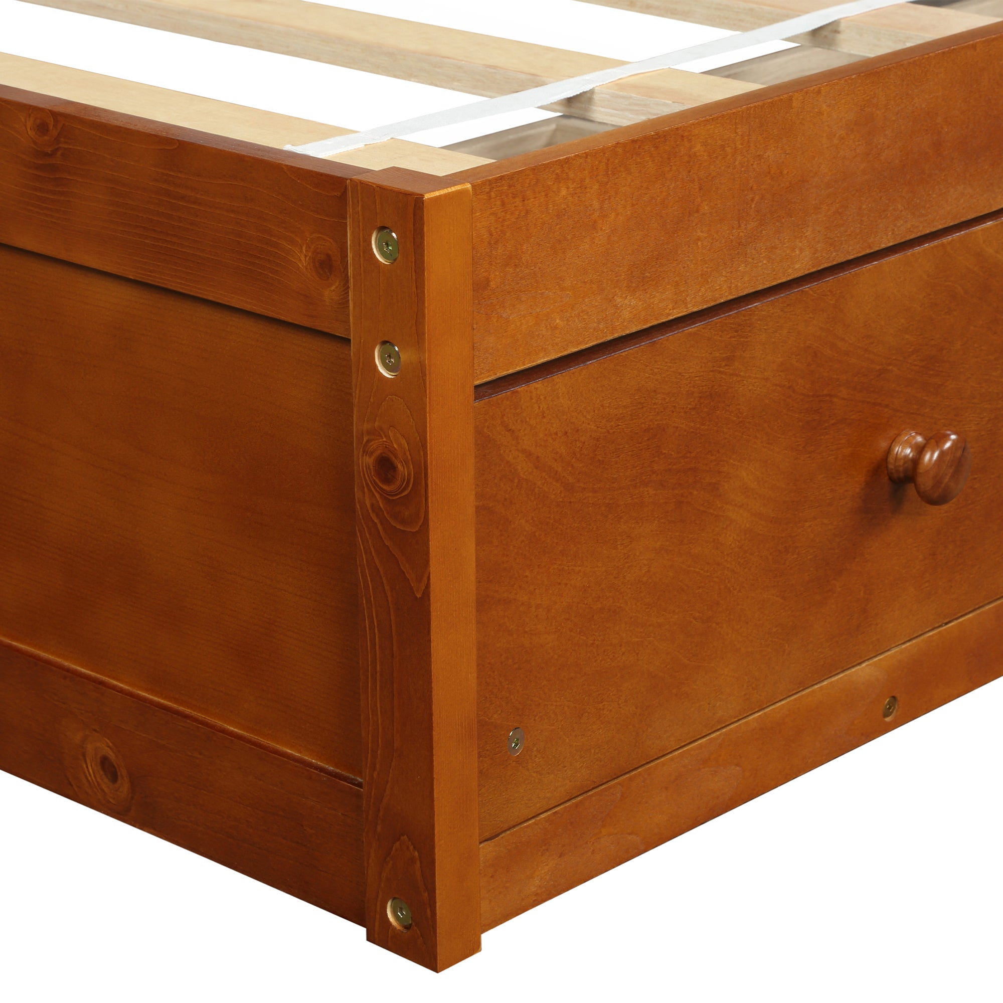 Twin Solid Wood Frame Platform Bed with 3 Drawers