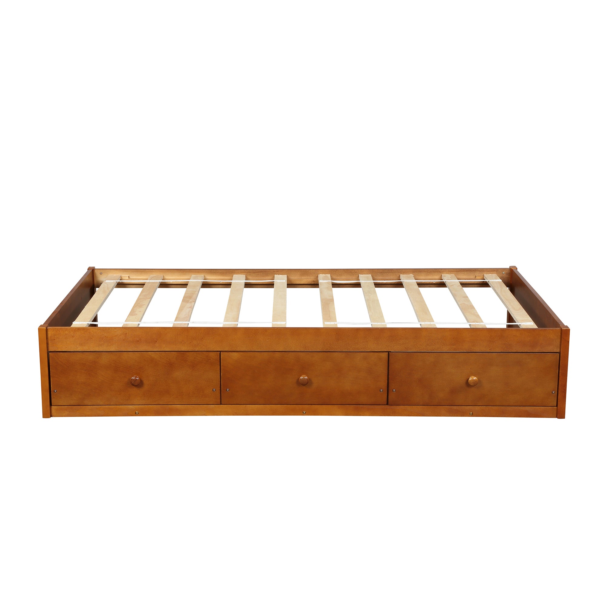 Twin Solid Wood Frame Platform Bed with 3 Drawers