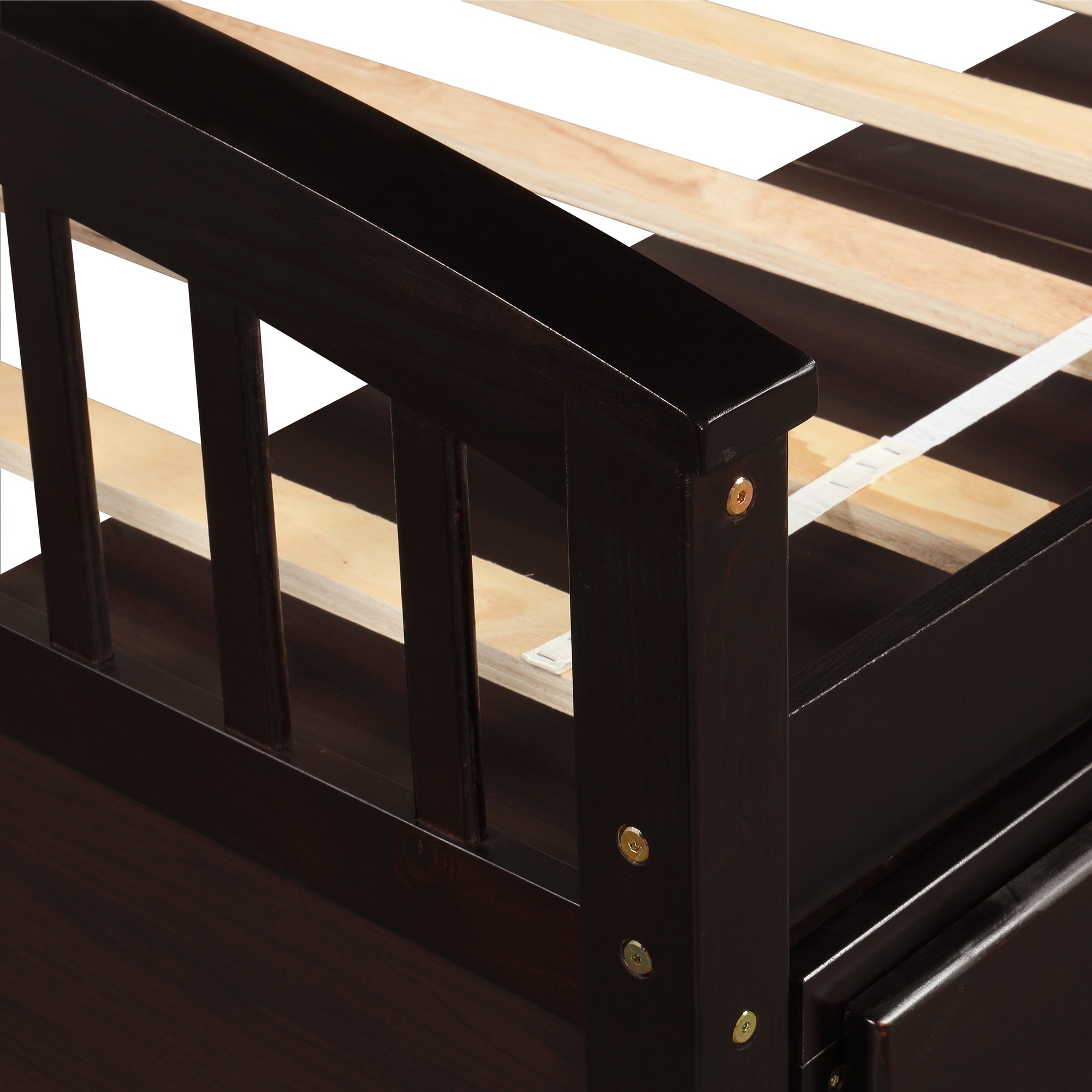 Twin Solid Wood Frame Platform Bed with 6 Drawers