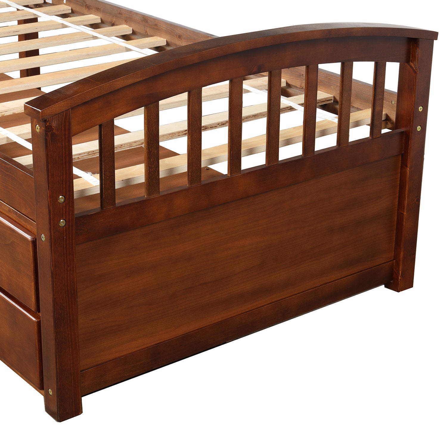 Twin Solid Wood Frame Platform Bed with 6 Drawers