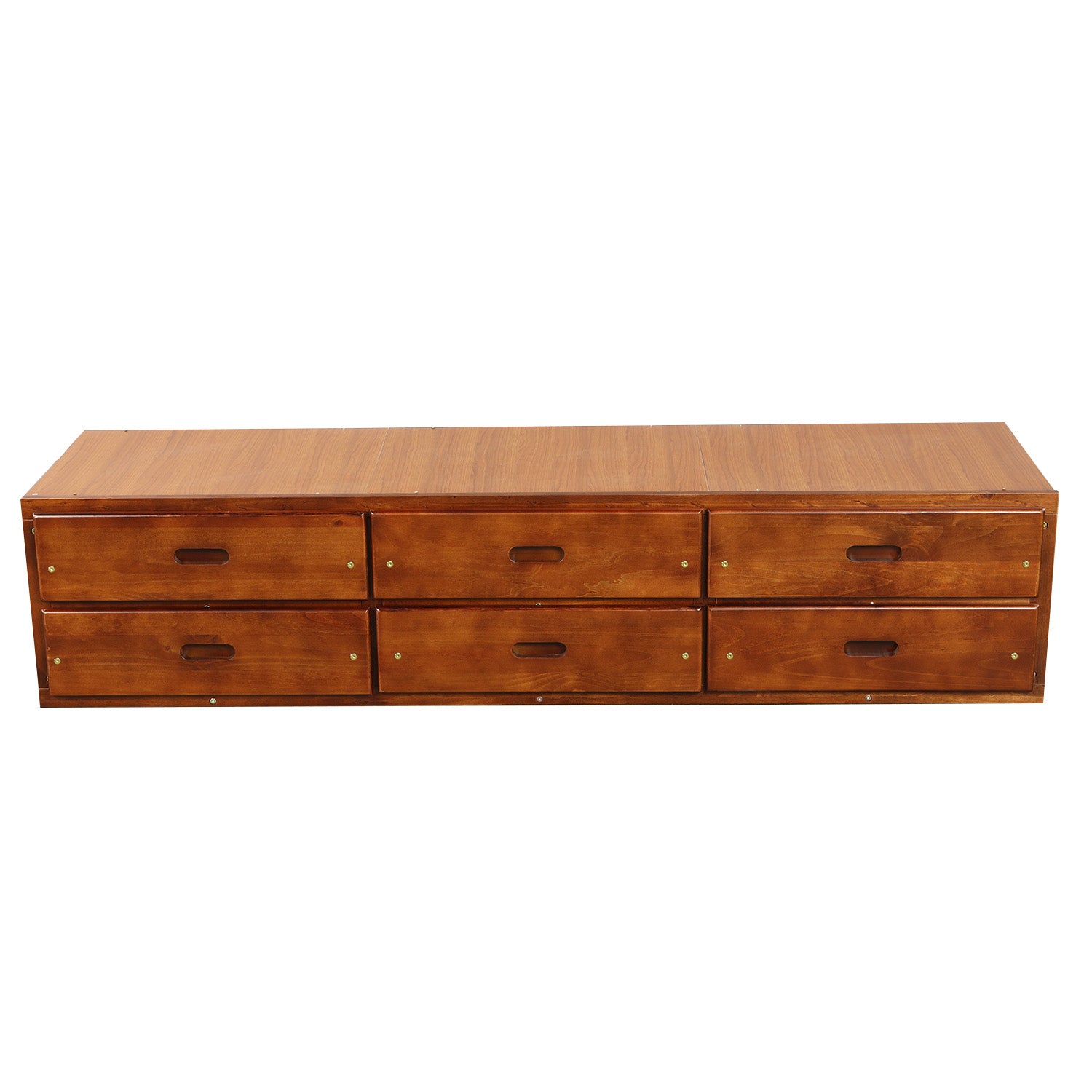 Twin Solid Wood Frame Platform Bed with 6 Drawers