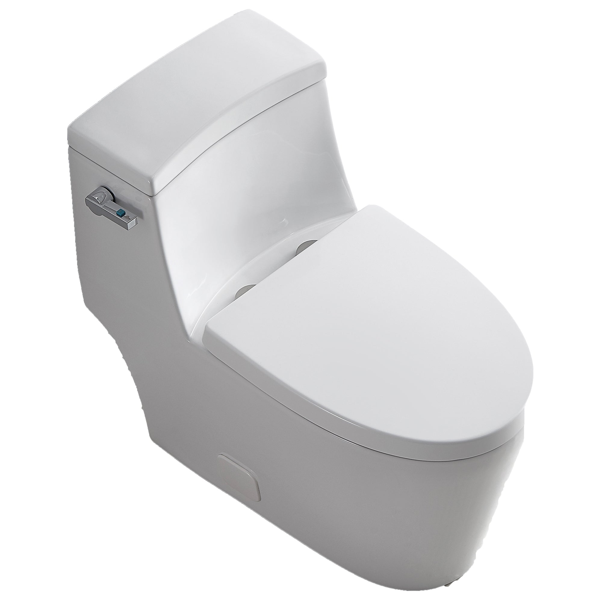 1-piece 0.88/1.28 GPF Dual Flush Elongated Toilet in White Seat Included