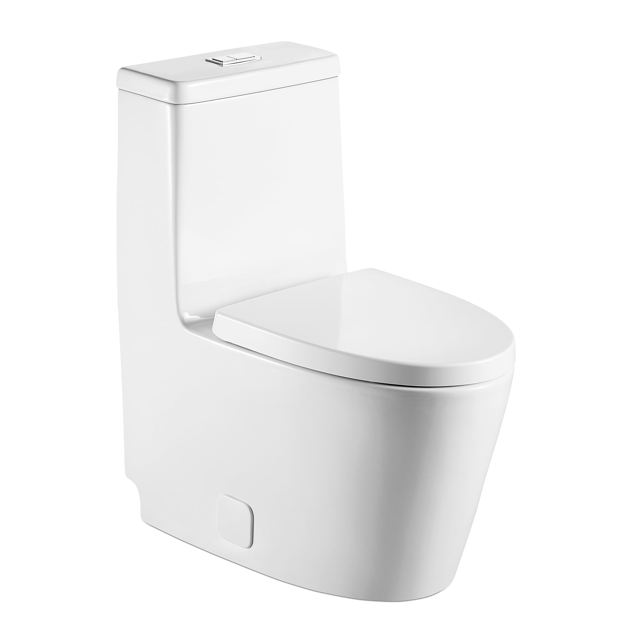 1-piece 0.88/1.28 GPF Dual Flush Elongated Toilet in White Seat Included