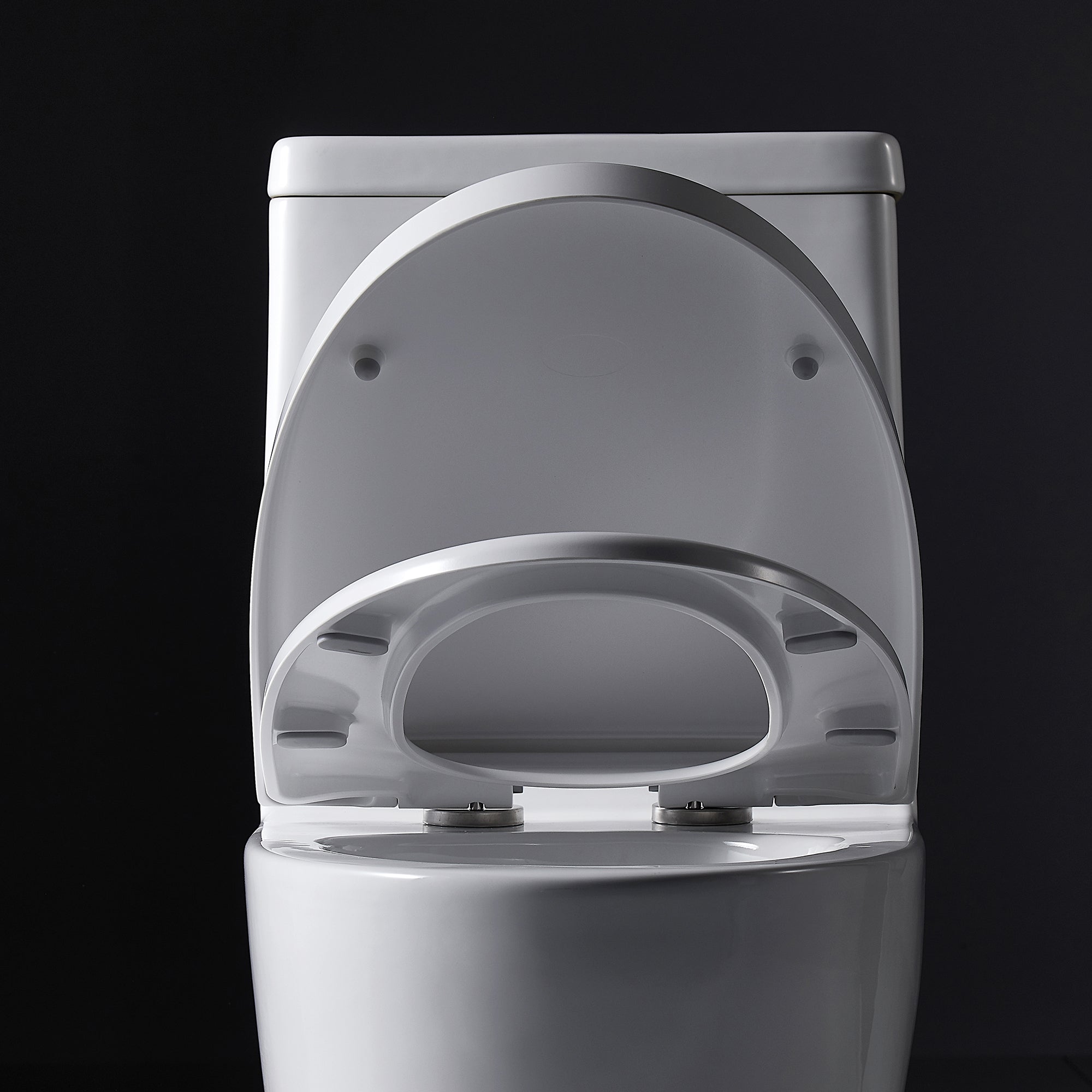 1-piece 0.88/1.28 GPF Dual Flush Elongated Toilet in White Seat Included