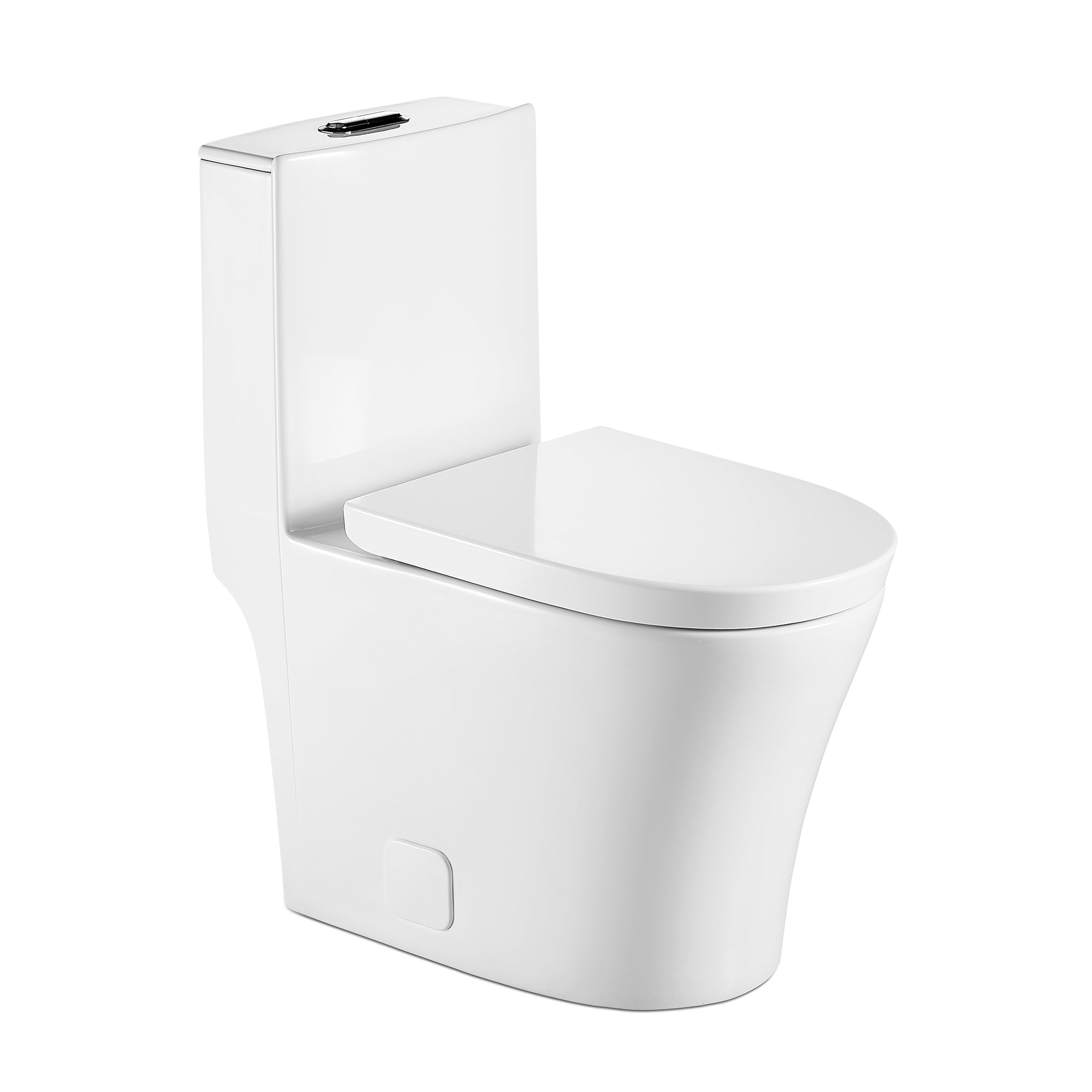 1-piece 0.88/1.28 GPF Dual Flush Elongated Toilet in White Seat Included