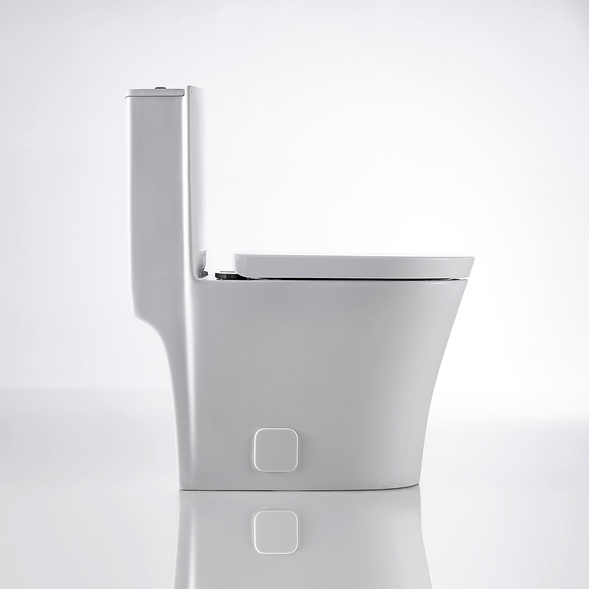 1-piece 0.88/1.28 GPF Dual Flush Elongated Toilet in White Seat Included