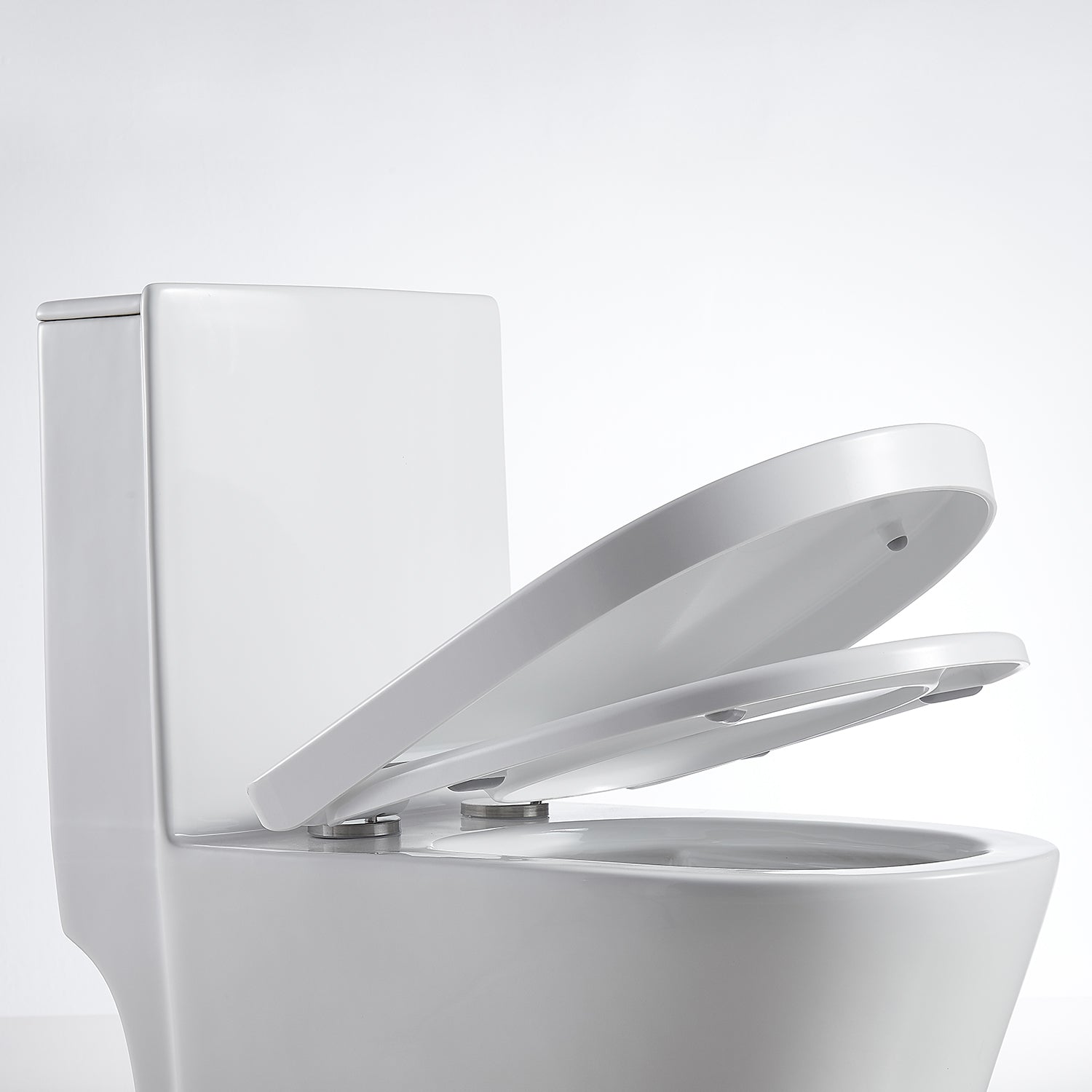 1-piece 0.88/1.28 GPF Dual Flush Elongated Toilet in White Seat Included