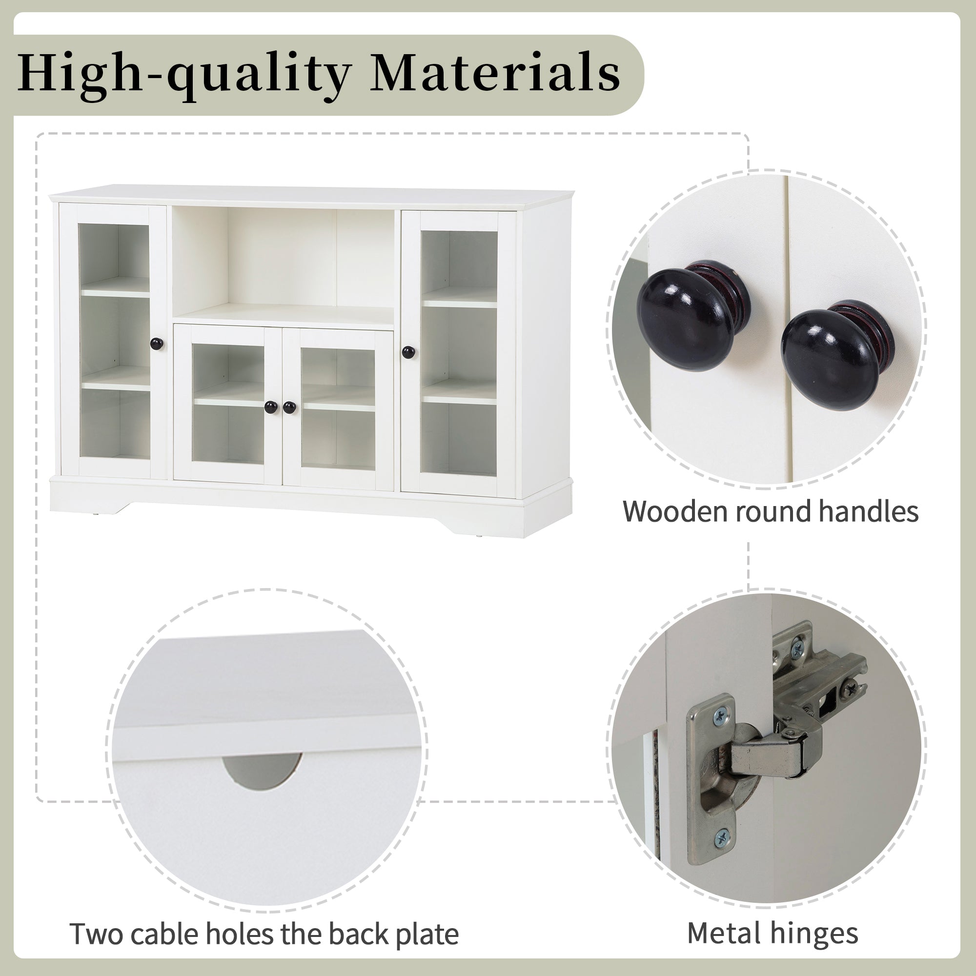 52" L Wood Storage Cabinets with Adjustable Shelves