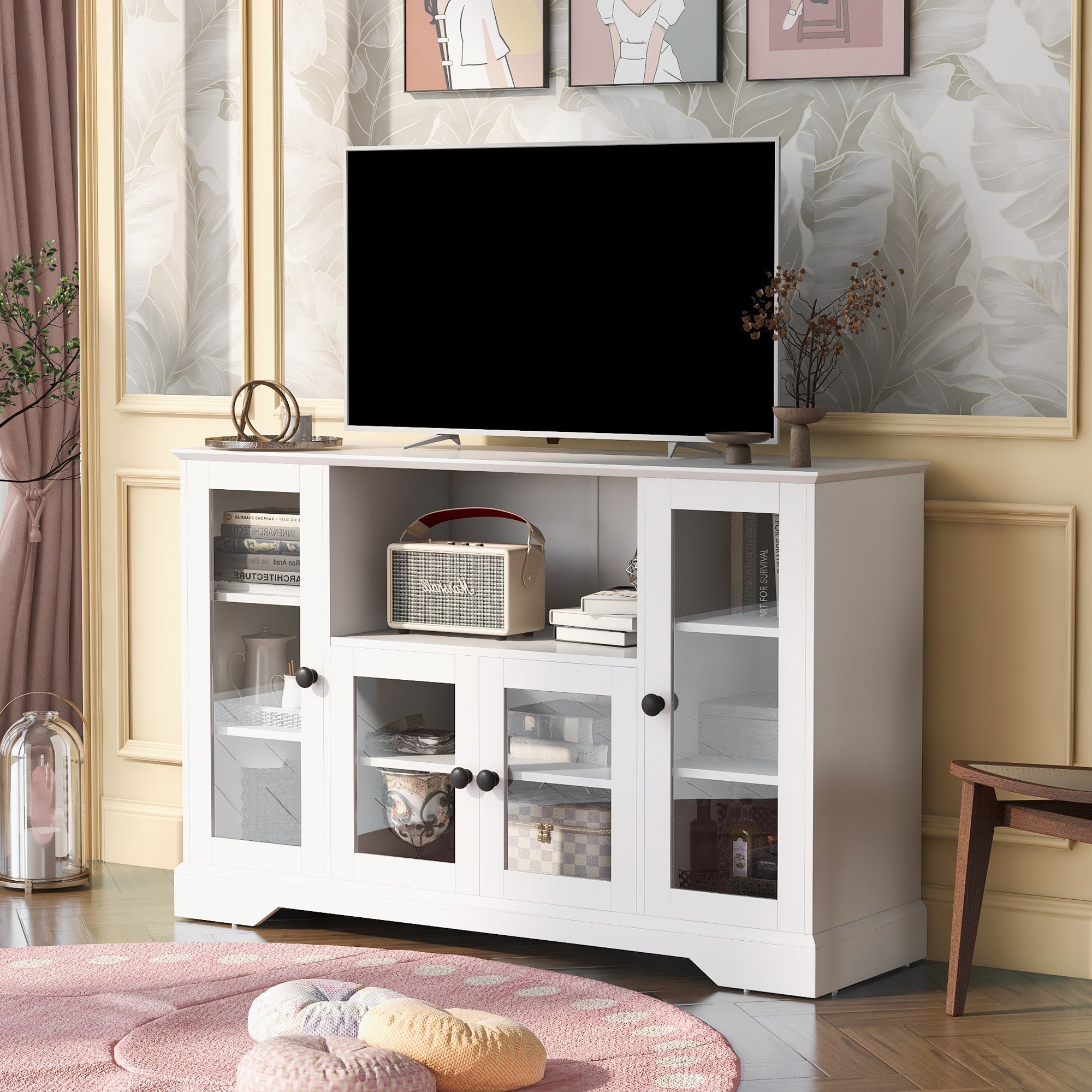52" L Wood Storage Cabinets with Adjustable Shelves