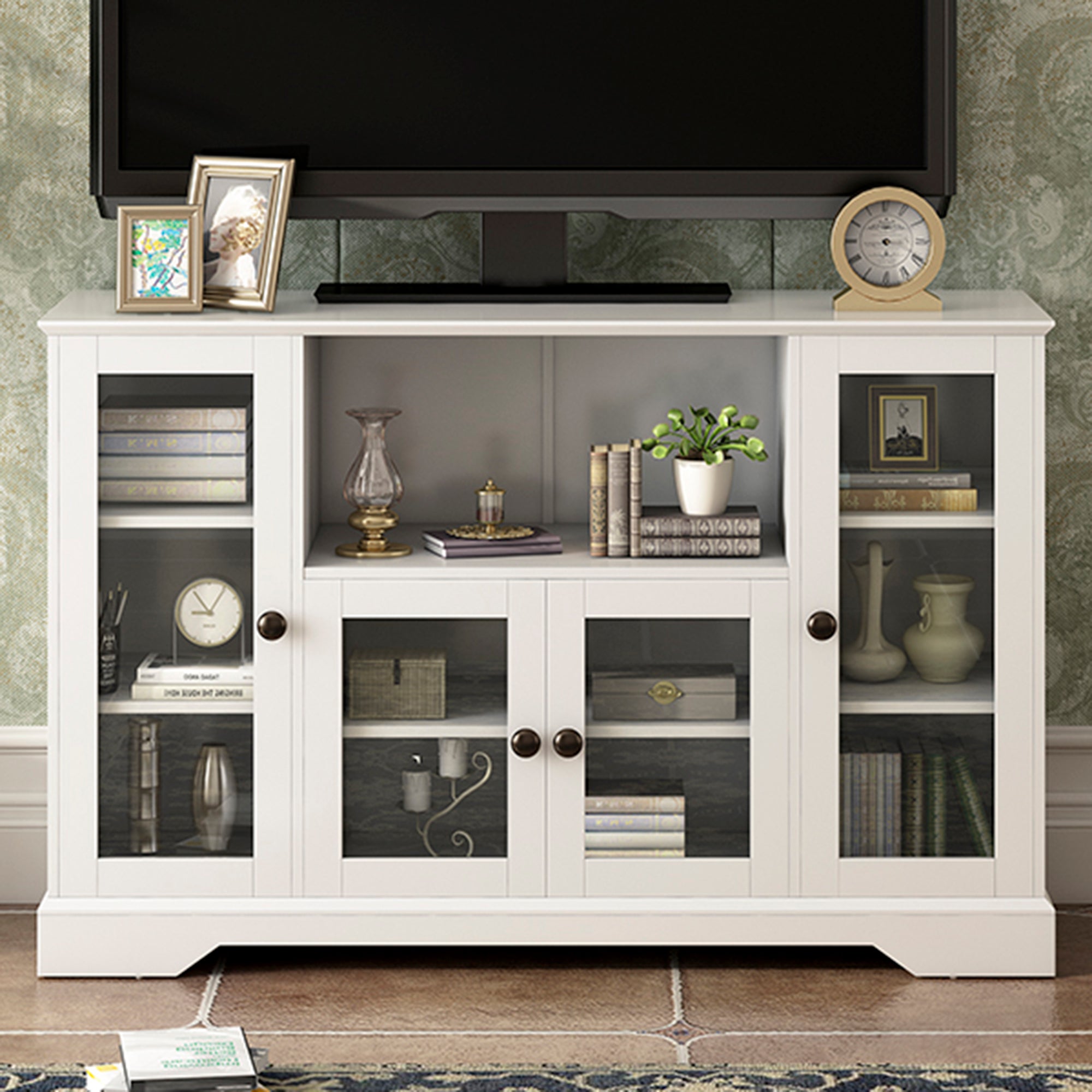 52" L Wood Storage Cabinets with Adjustable Shelves