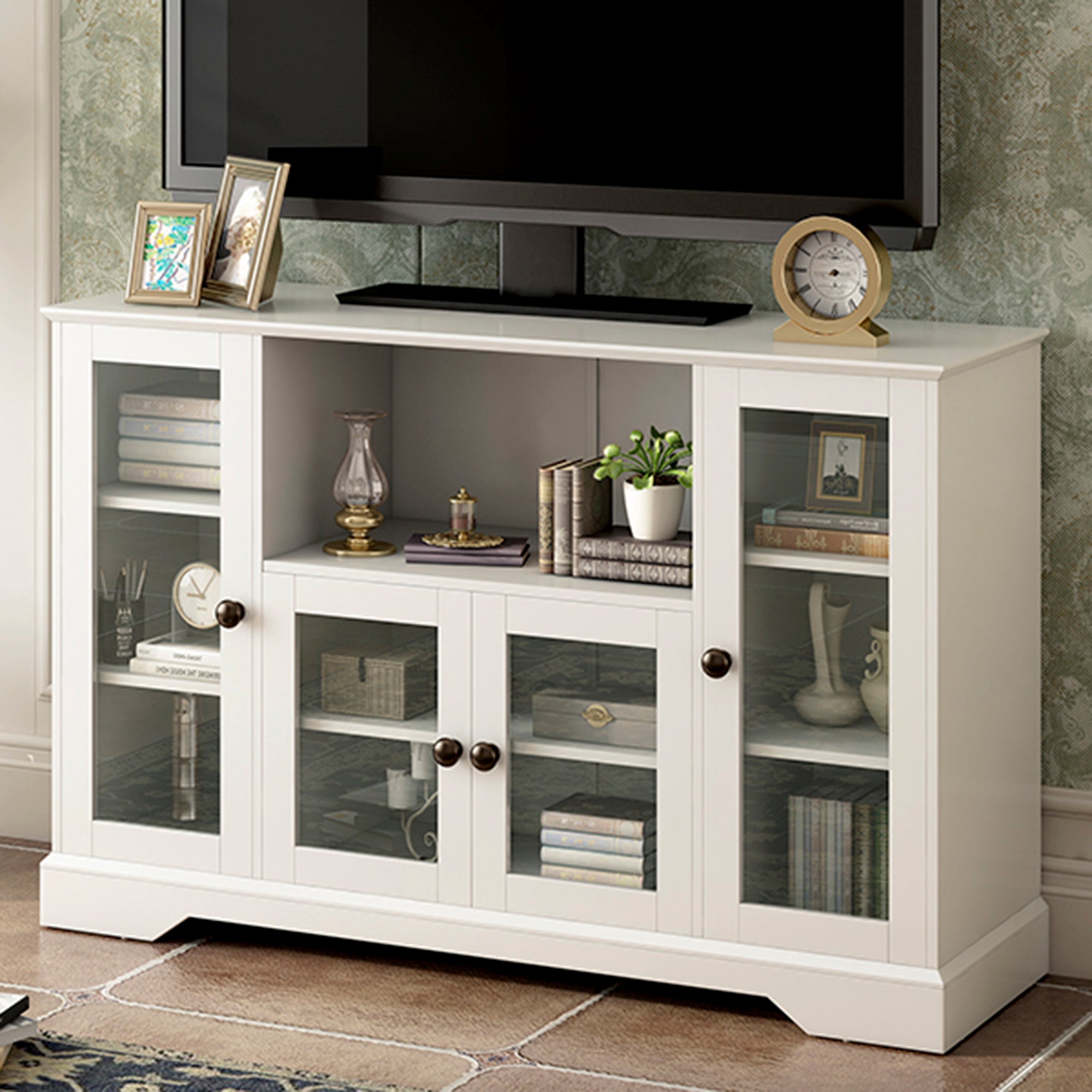 52" L Wood Storage Cabinets with Adjustable Shelves
