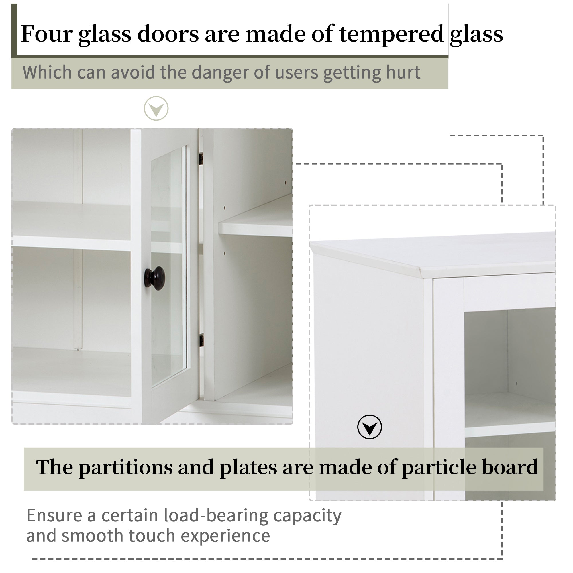52" L Wood Storage Cabinets with Adjustable Shelves