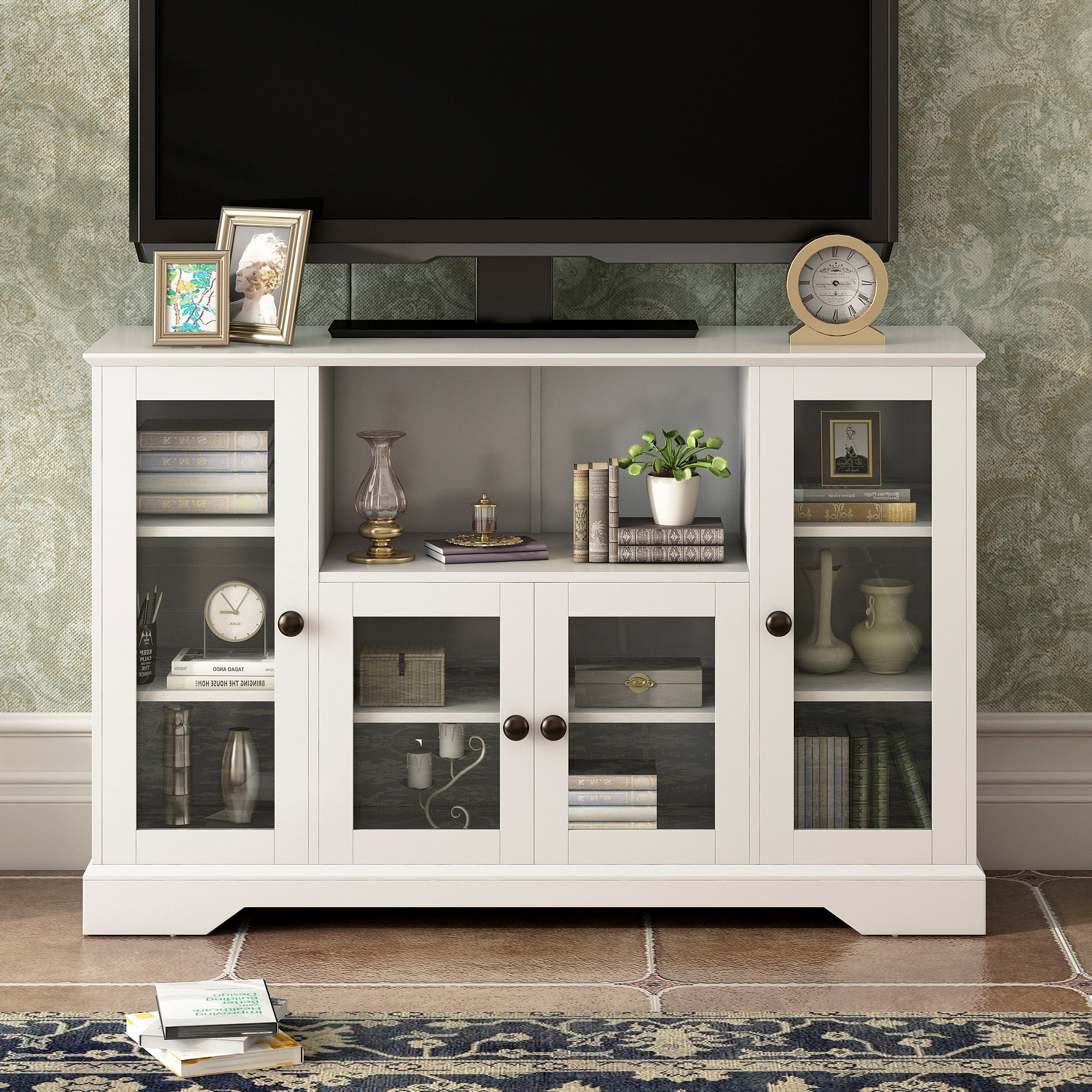 52" L Wood Storage Cabinets with Adjustable Shelves
