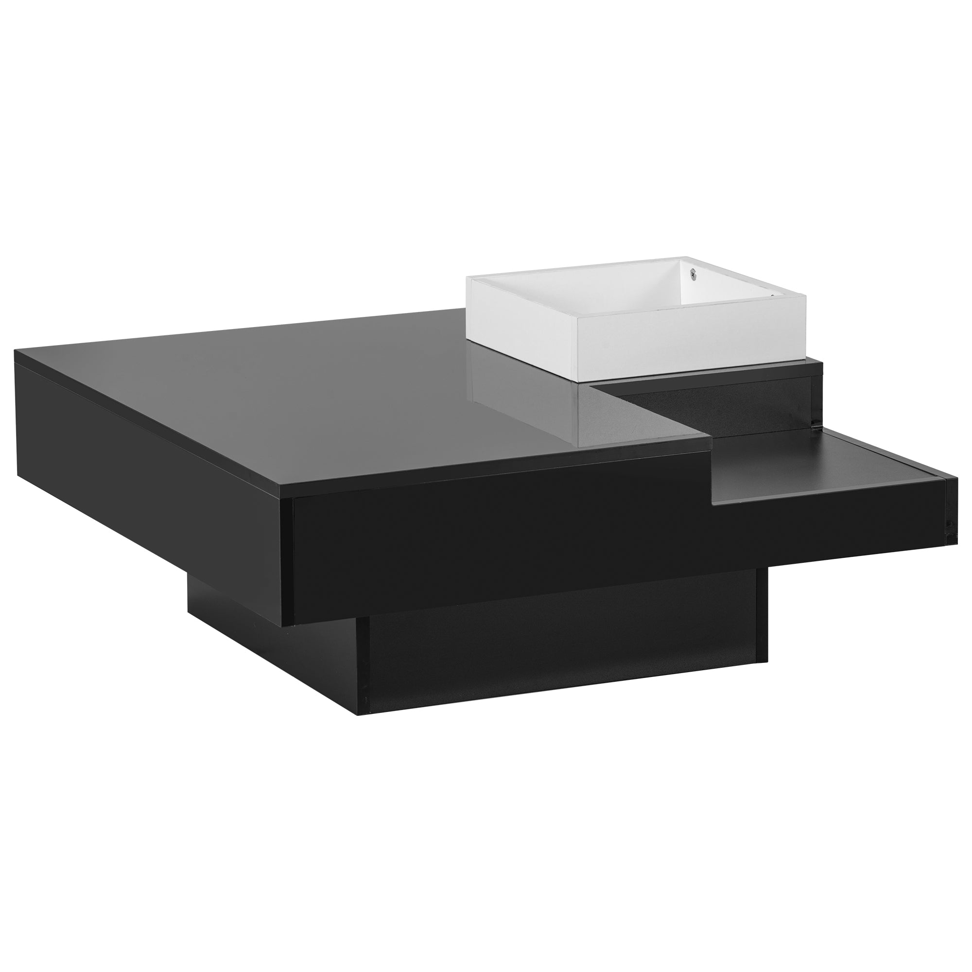 Square Coffee Table with 16-color LED Lights