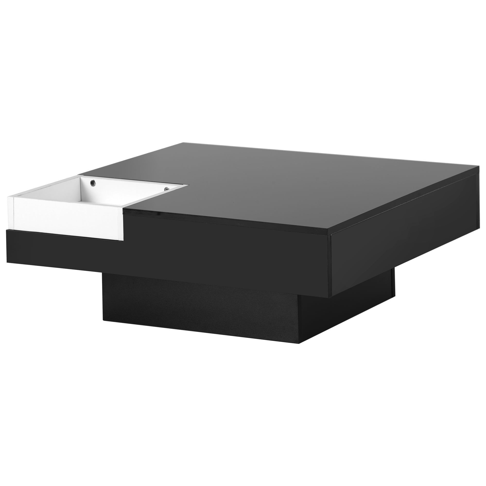 Square Coffee Table with 16-color LED Lights
