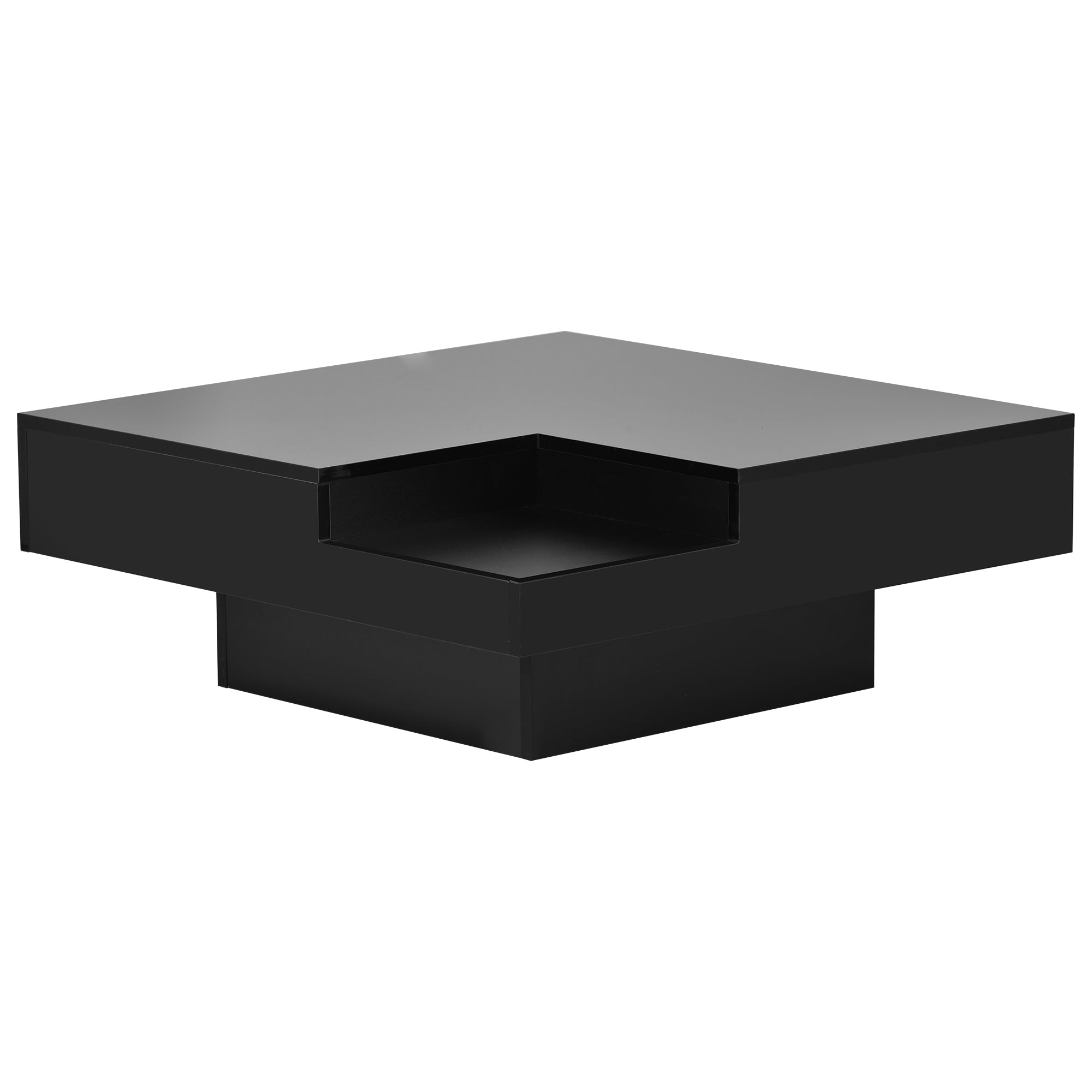 Square Coffee Table with 16-color LED Lights